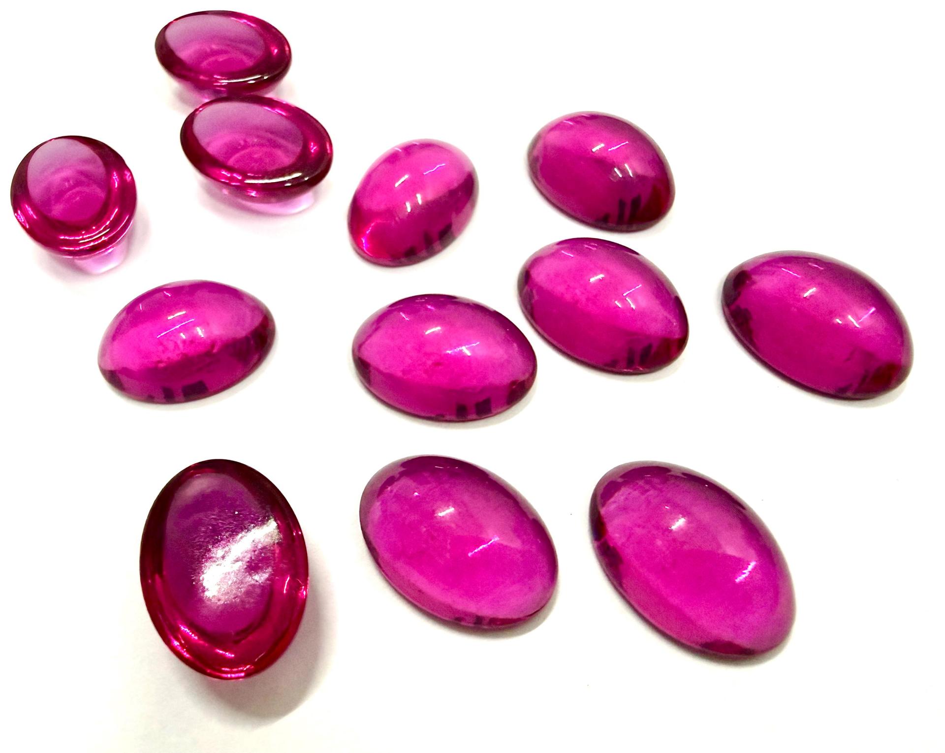 Swarovski 18x13 mm Vintage Fuchsia Unfoiled Flat Back Oval Cabochon 2/6 Pieces