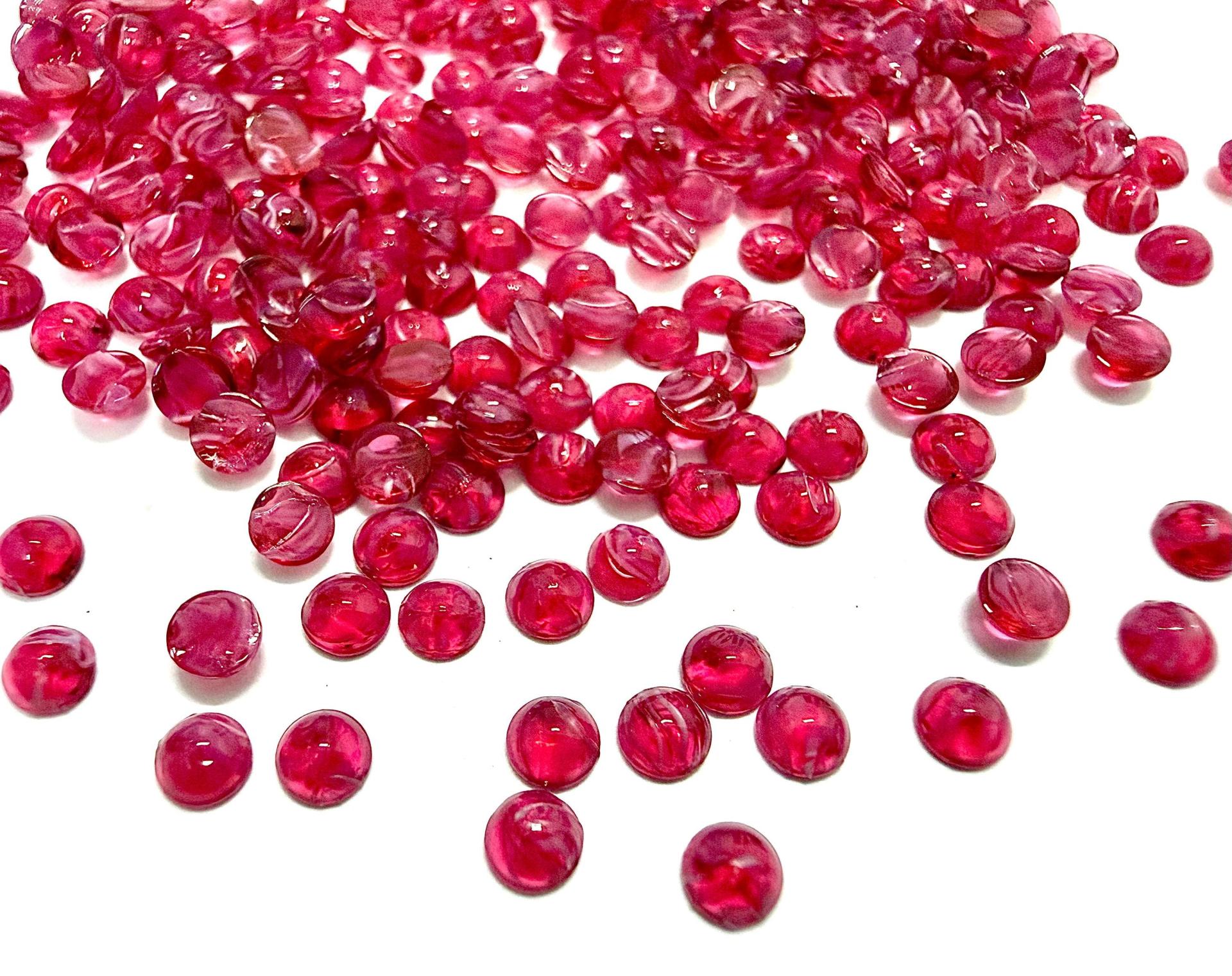 3mm Swarovski Ruby Givré Vintage Cabochons, Flat Back