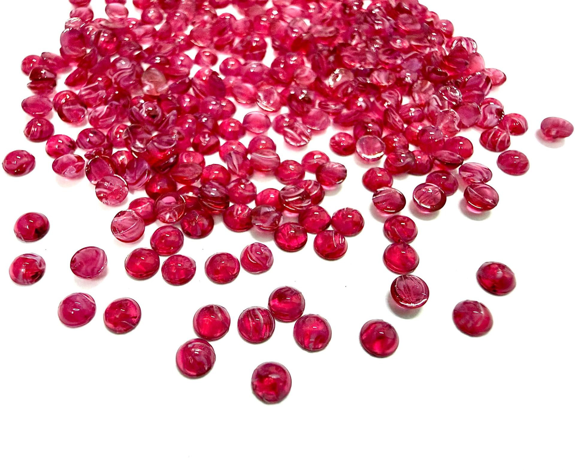 3mm Swarovski Ruby Givré Vintage Cabochons, Flat Back
