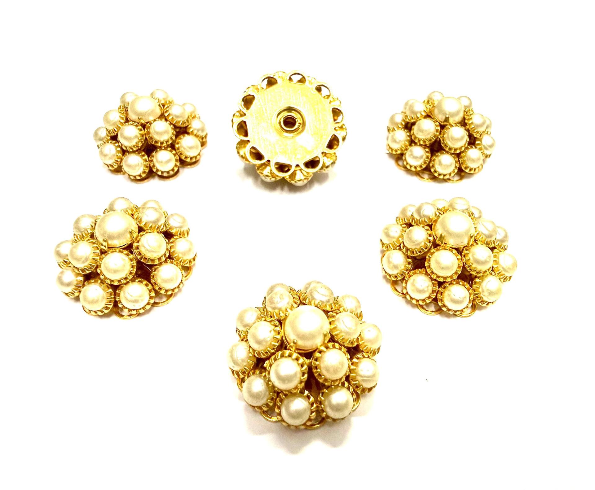 Vintage 18mm Swarovski Pearls Embellishment, Gold Plated DIY Supply