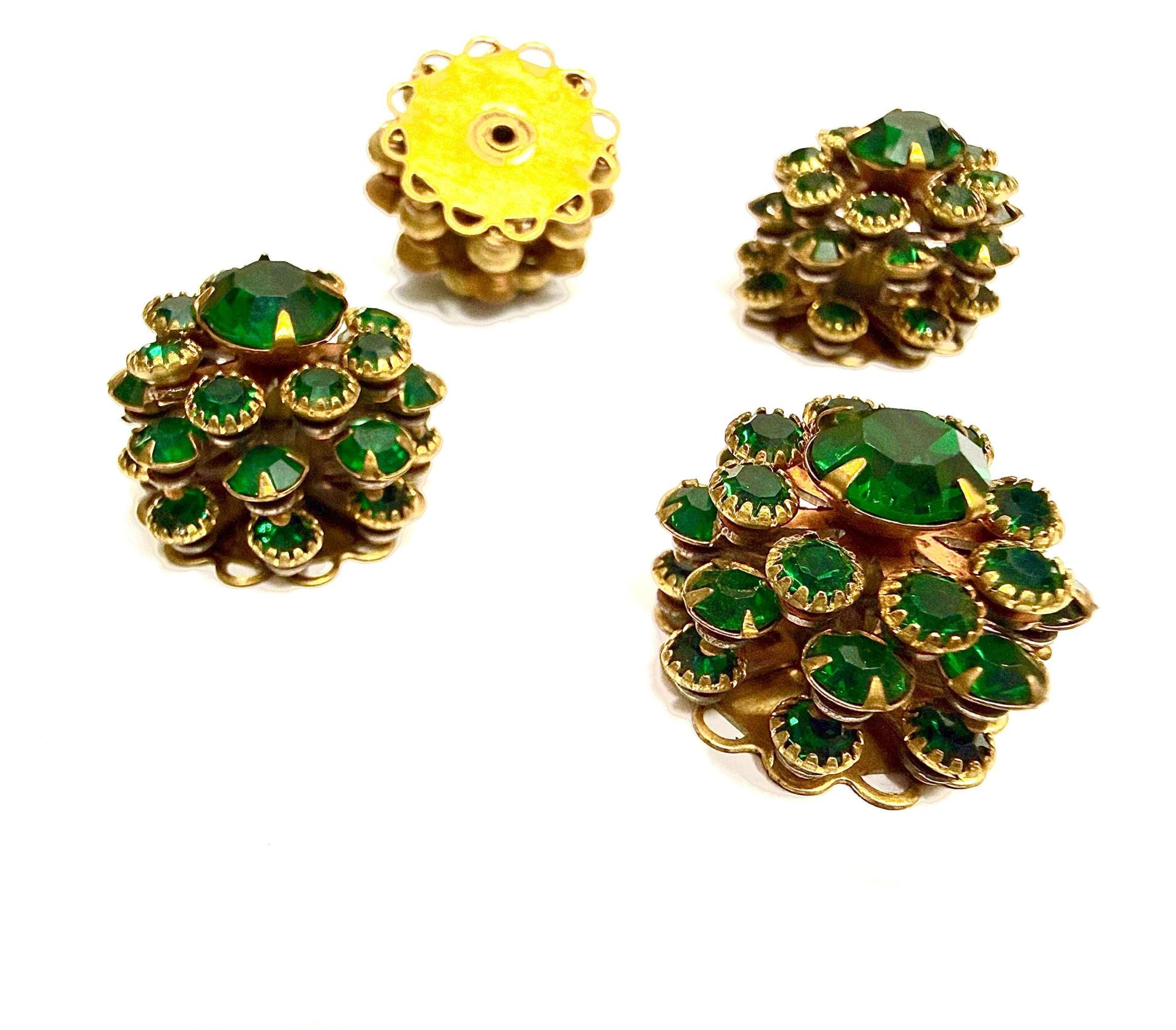 20mm Vintage brass  Swarovski three layers Design in Siam Embellishment DIY Supplies wedding decorations