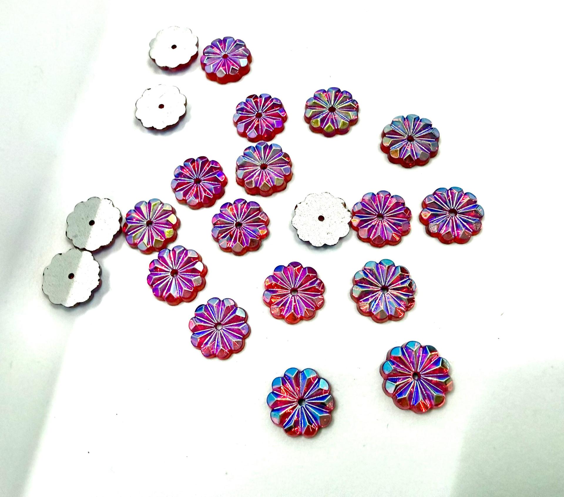 10mm Vintage Czech Crystal Flat Back Sew-On Stone Loch Rose