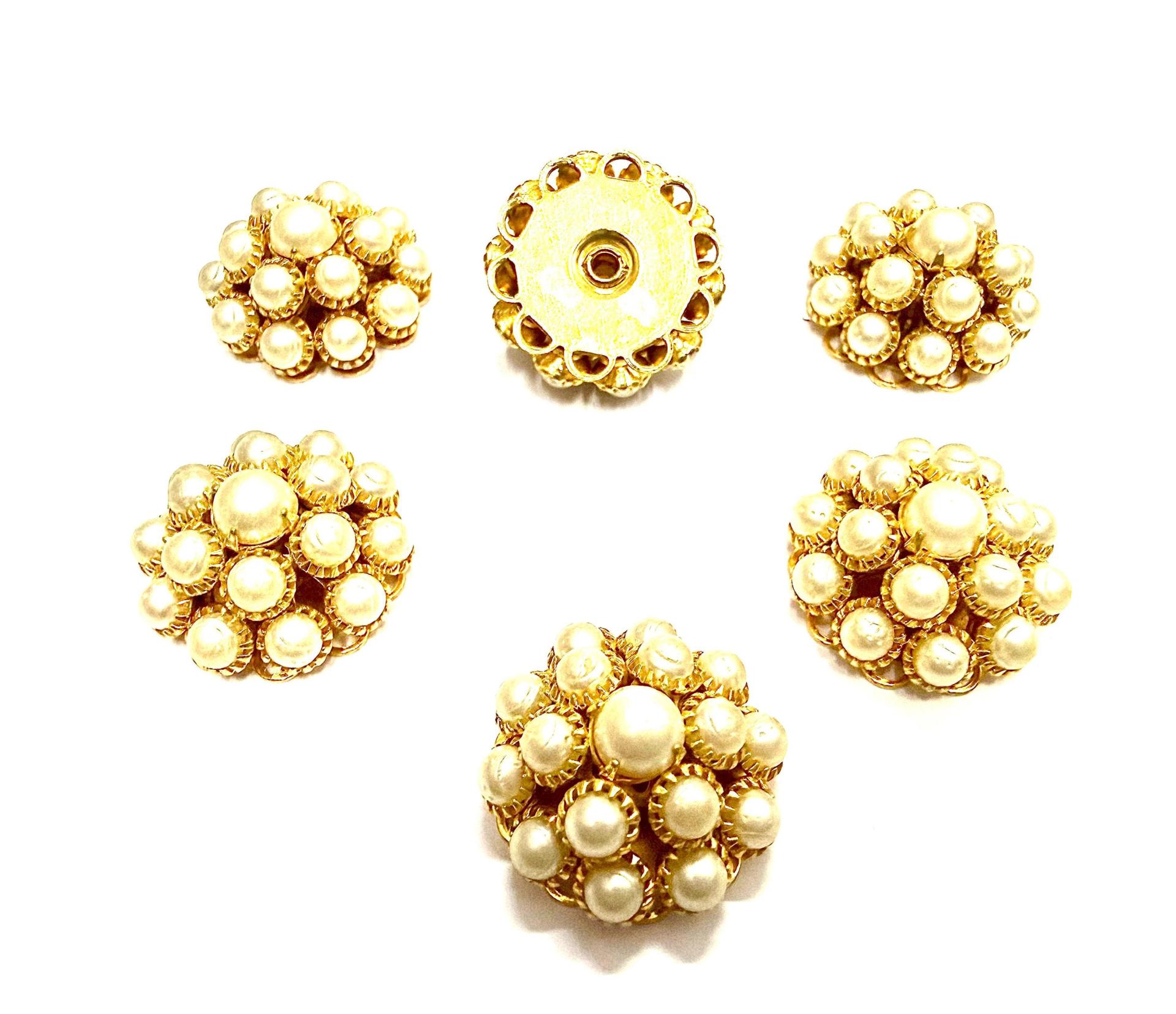 Vintage 18mm Swarovski Pearls Embellishment, Gold Plated DIY Supply
