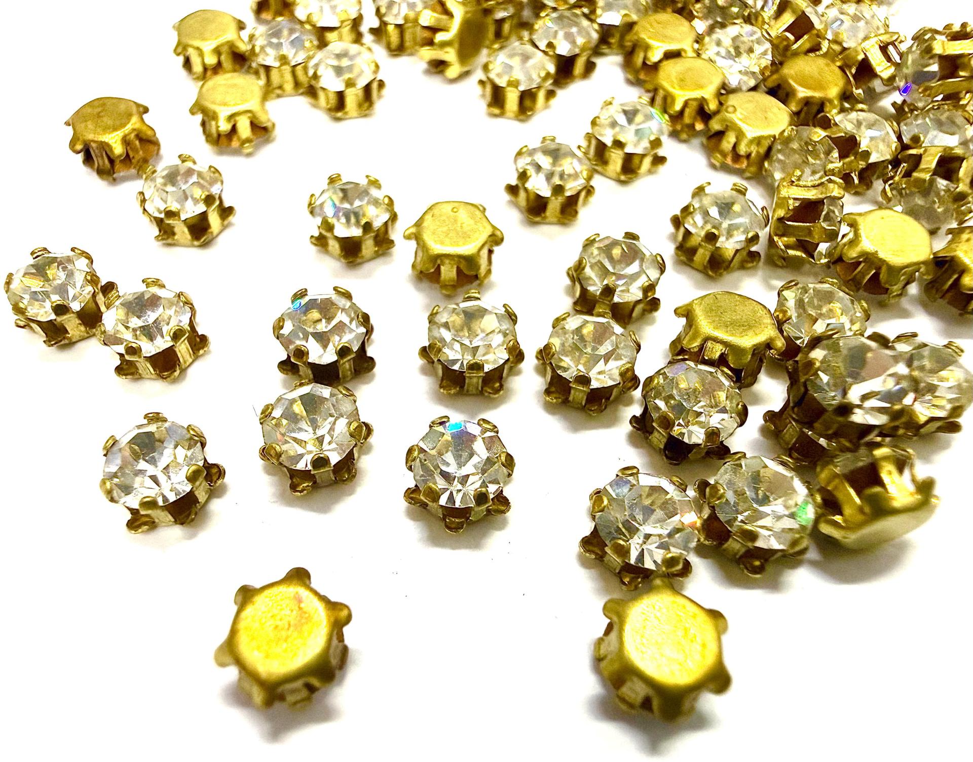 Swarovski Crystal 20ss Vintage Crown Setting, Brass Jewelry Supplies