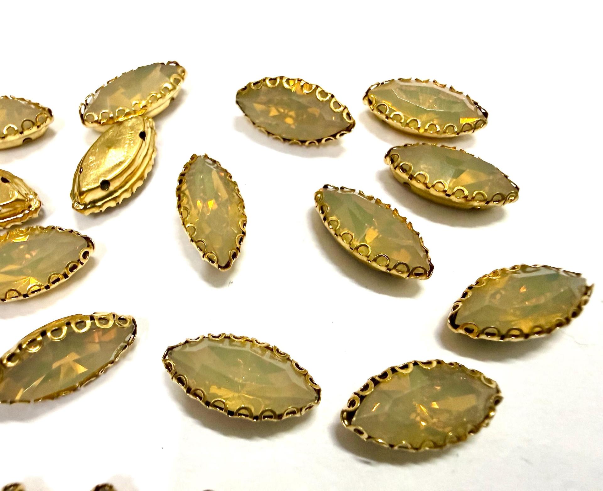 Swarovski Navette Crystal fancy vintage Brass settings