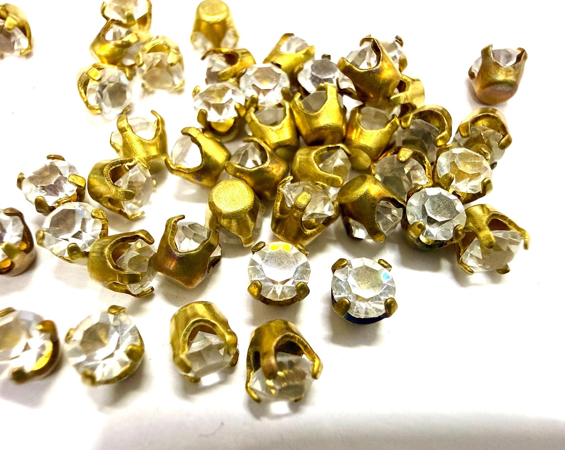 Swarovski Crystal unfoiled 16ss Vintage Setting, Brass Jewelry Supplies