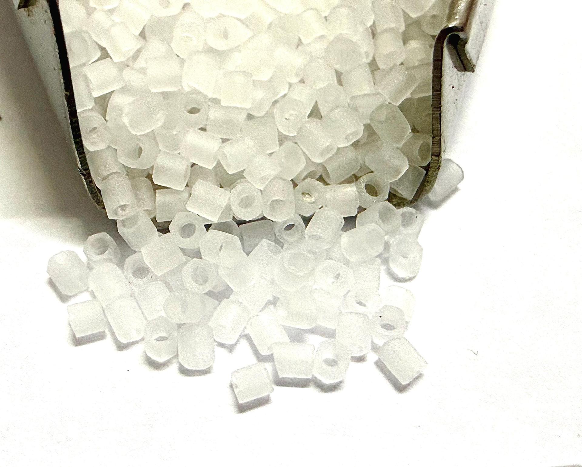 15/0 MGB Hex Cut Beads, Matt Crystal Japanese Glass, Embroidery Material