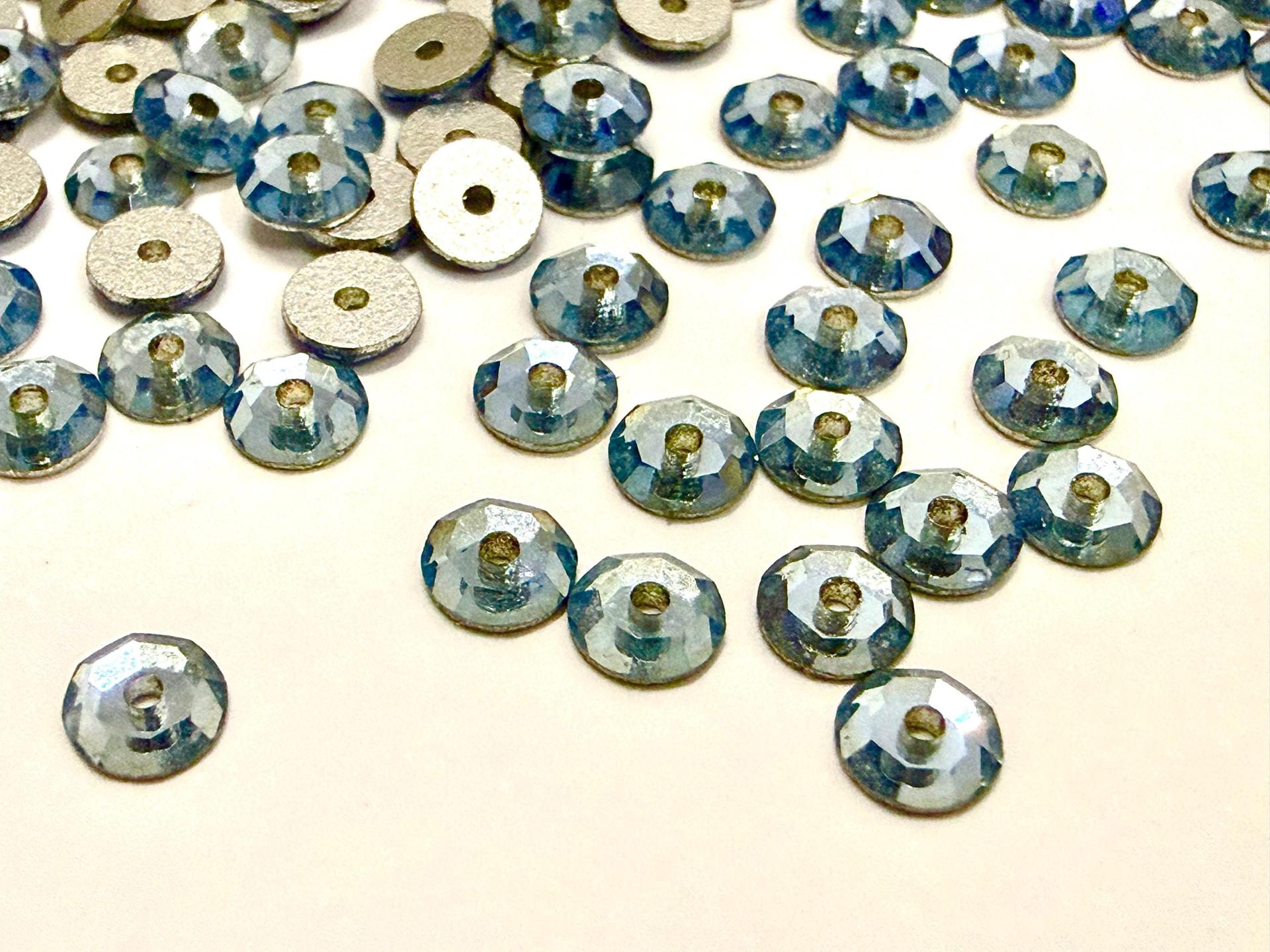 4mm Preciosa Light Sapphire Flat Back Sew-On Stones