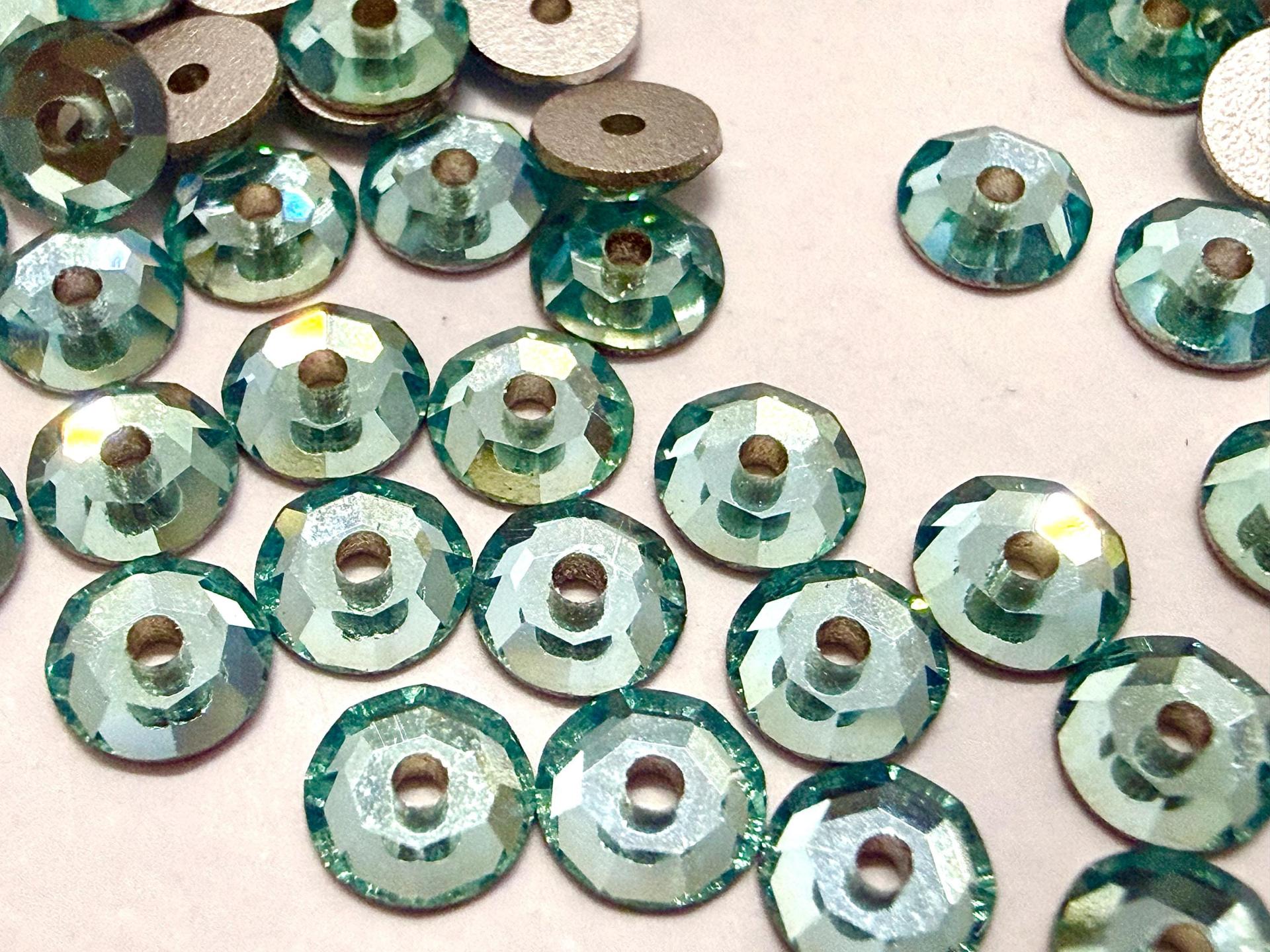 4mm Preciosa Crystal Aqua Bohemica Flat Back Sew-On Stones