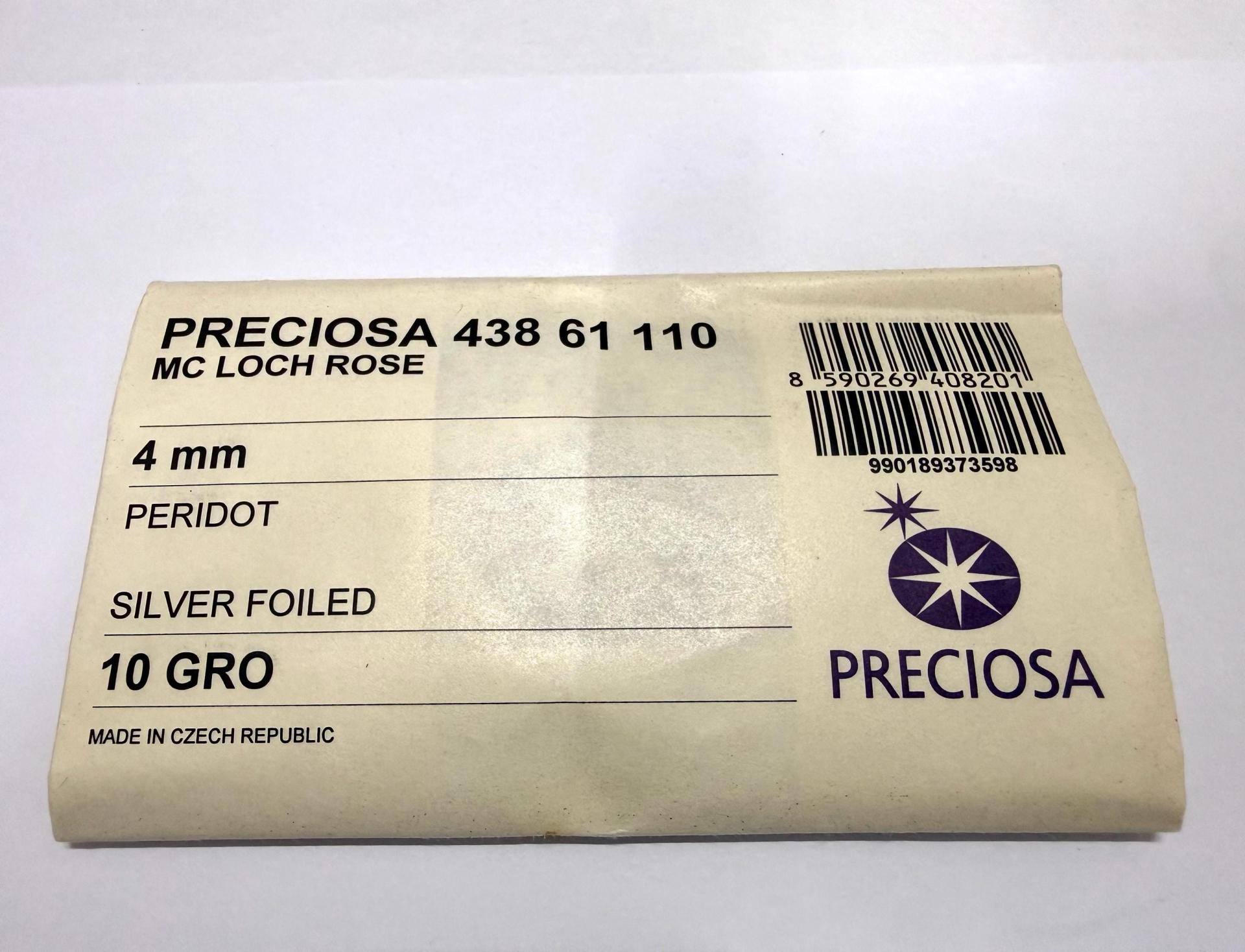 4mm Preciosa Crystal Peridot Flat Back Sew-On Stones