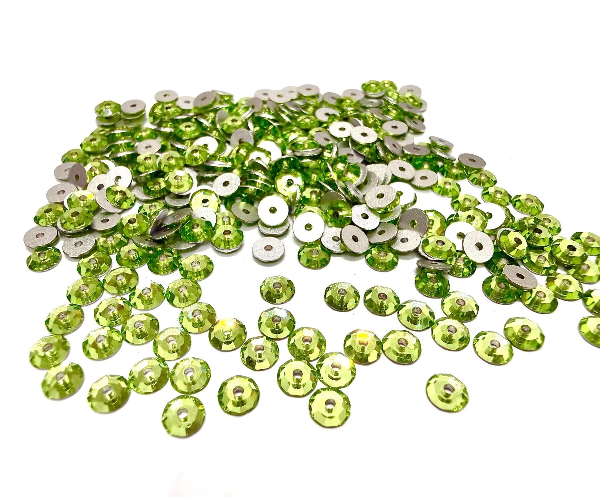 4mm Preciosa Crystal Peridot Flat Back Sew-On Stones