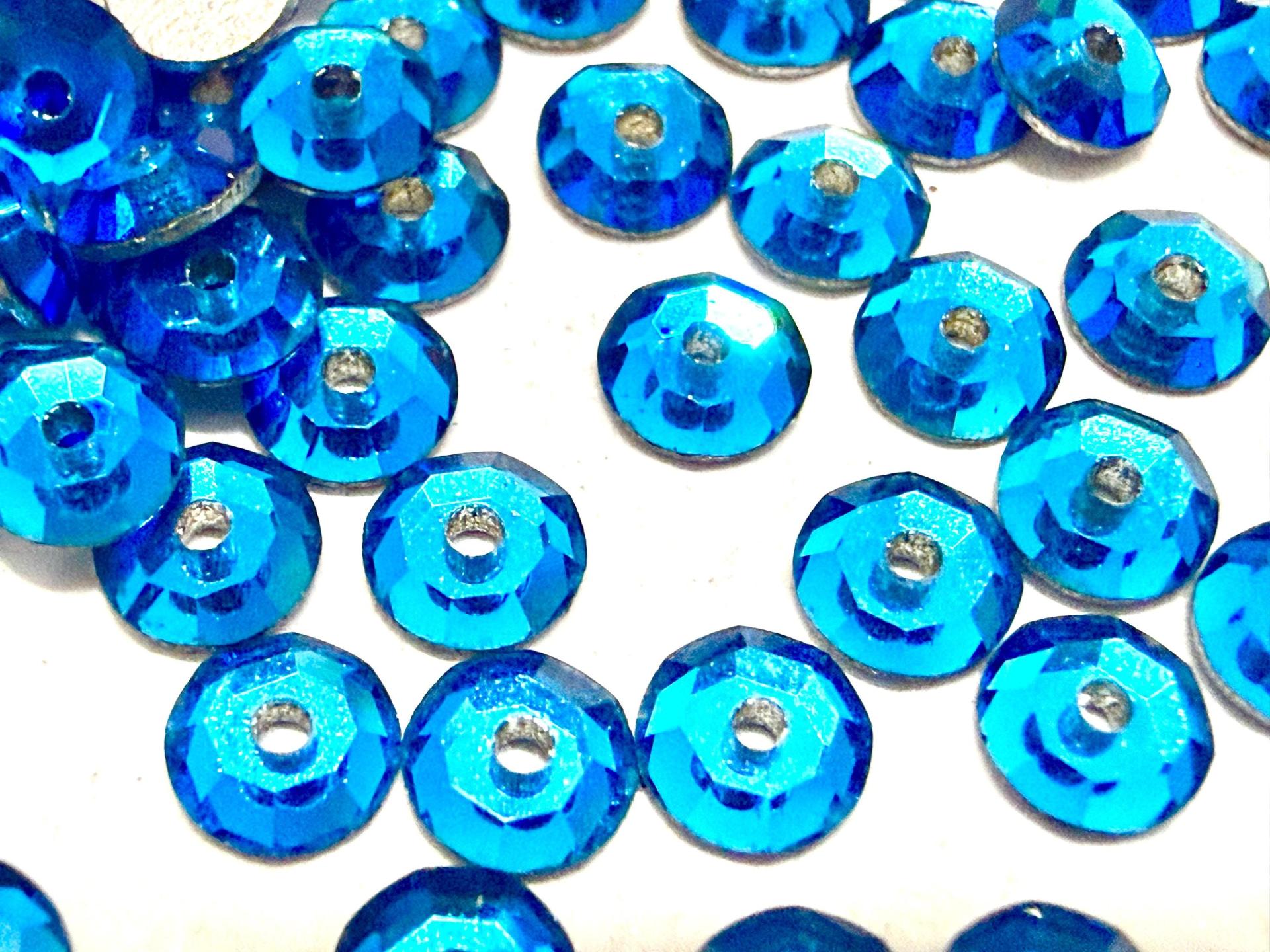 4mm Preciosa Crystal Capri Blue Flat Back Sew-On Stones