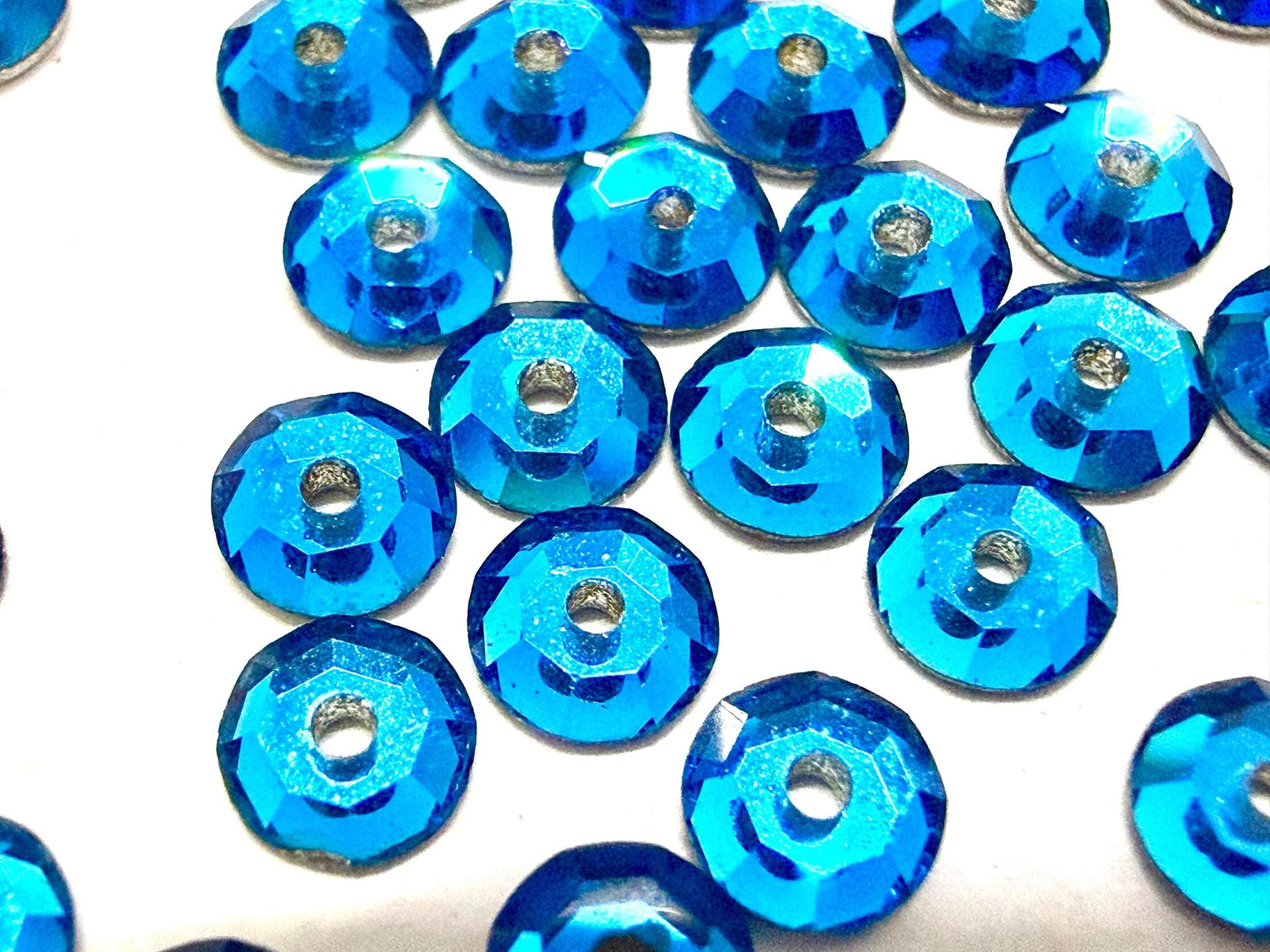 4mm Preciosa Crystal Capri Blue Flat Back Sew-On Stones