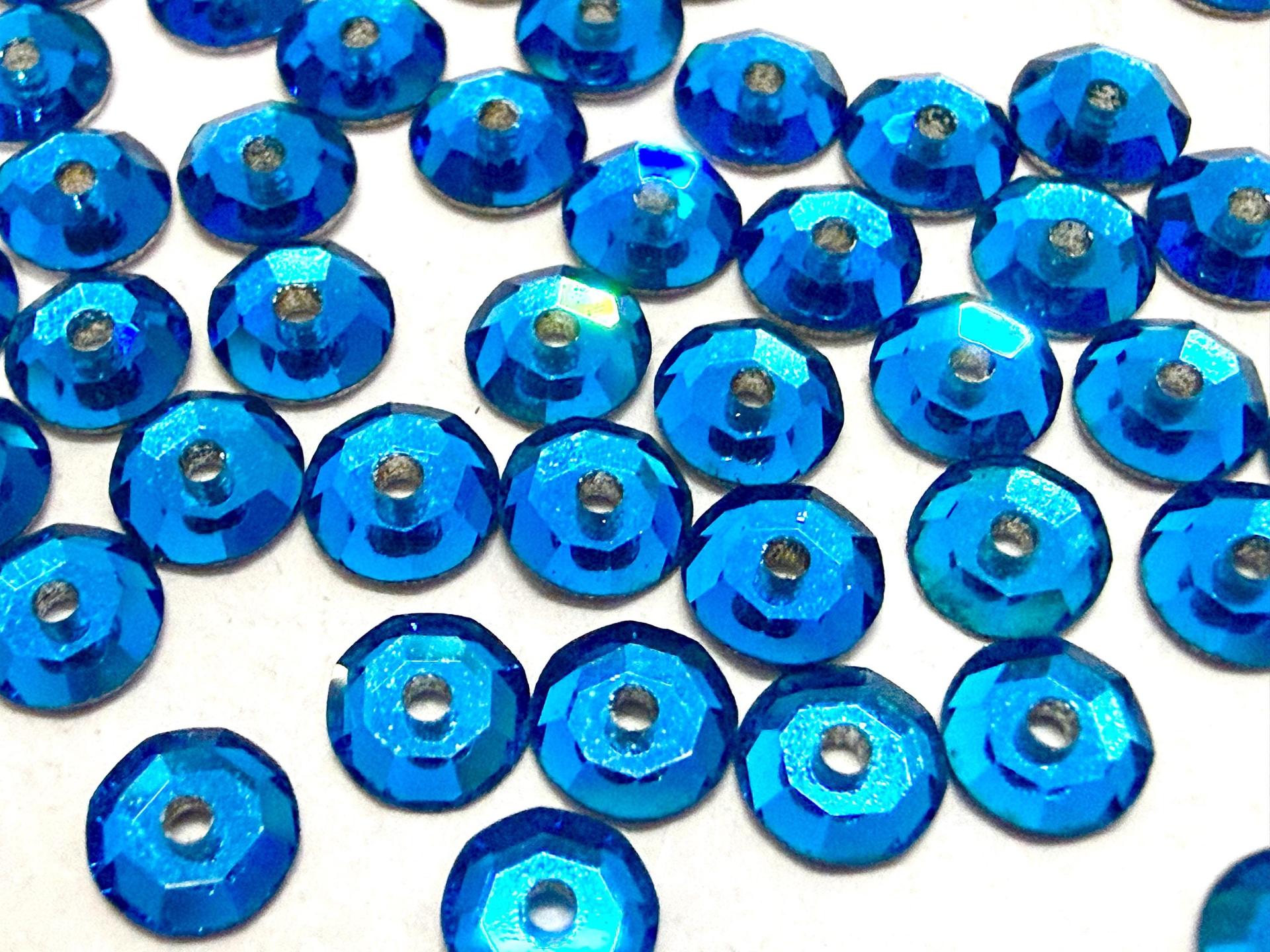 4mm Preciosa Crystal Capri Blue Flat Back Sew-On Stones
