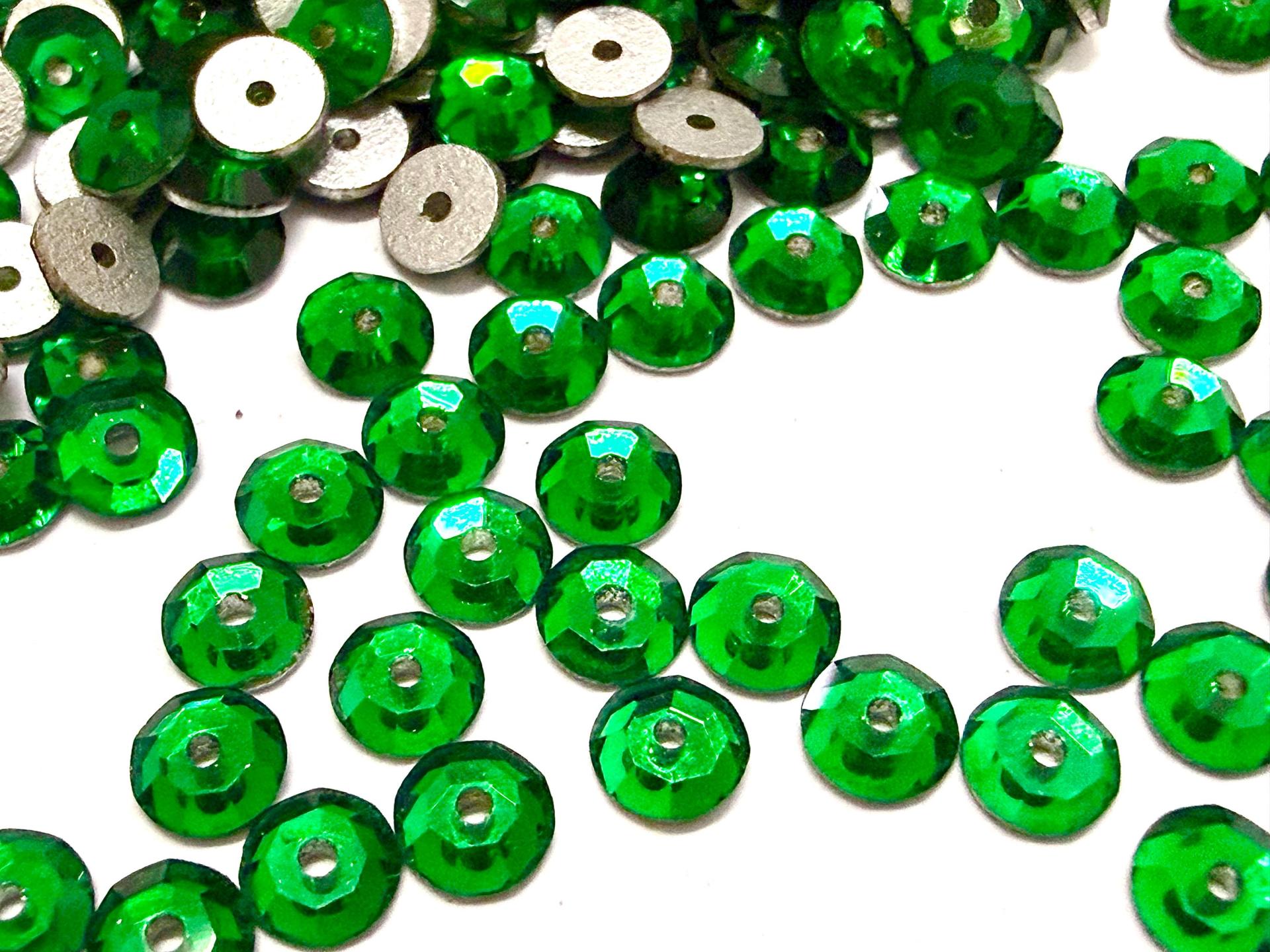 4mm Preciosa Crystal Emerald Flat Back Sew-On Stones