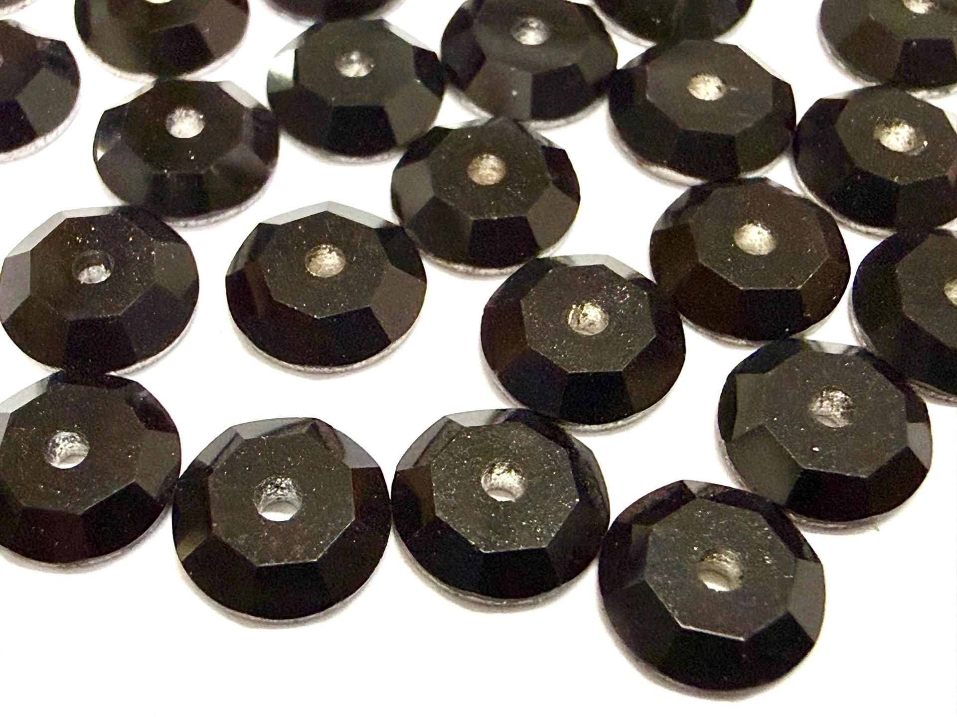 6mm Jet Lochrose Stones – Preciosa Flat Back Sew-On Stones , Czech Beads