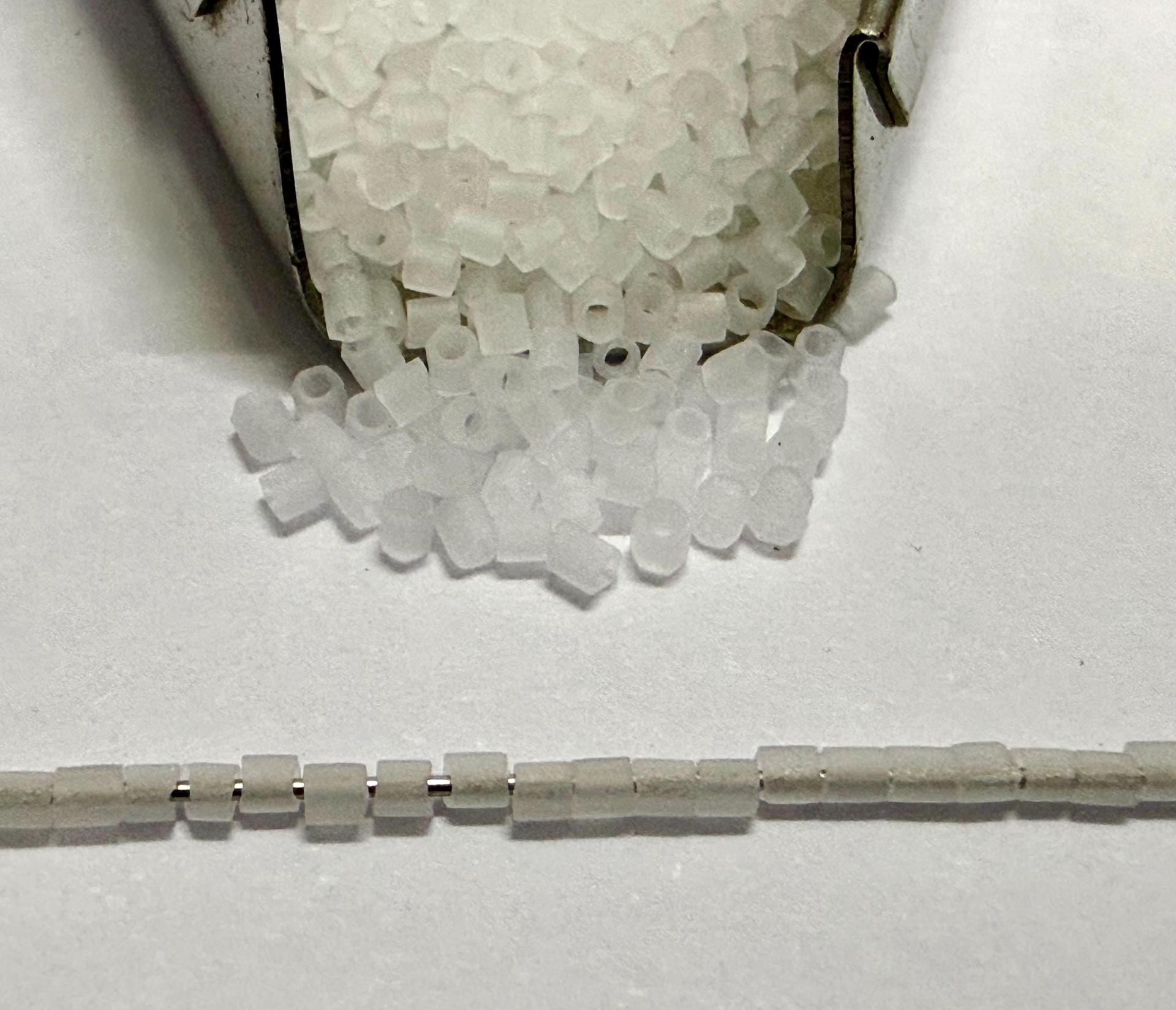 15/0 MGB Hex Cut Beads, Matt Crystal Japanese Glass, Embroidery Material
