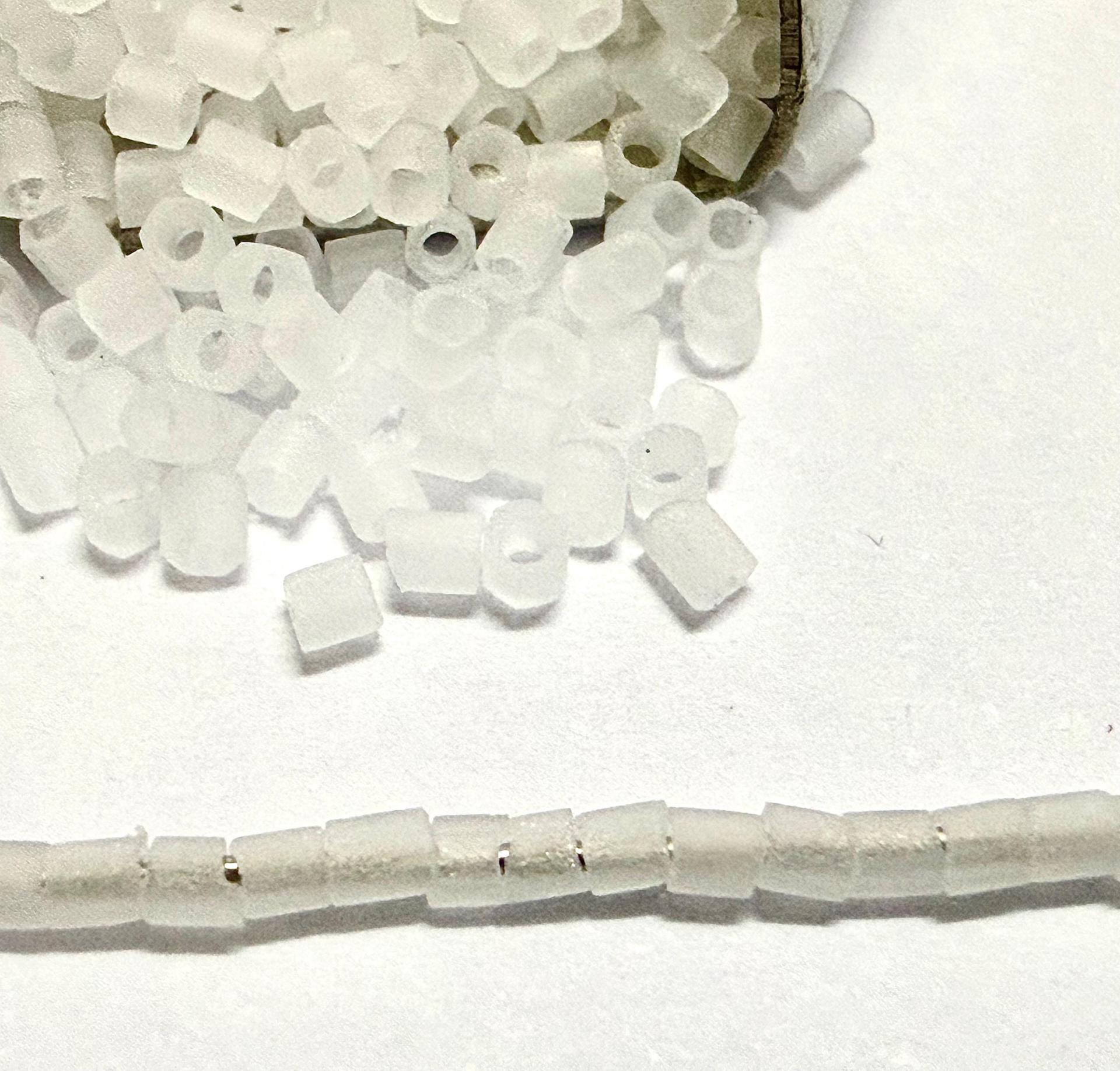15/0 MGB Hex Cut Beads, Matt Crystal Japanese Glass, Embroidery Material