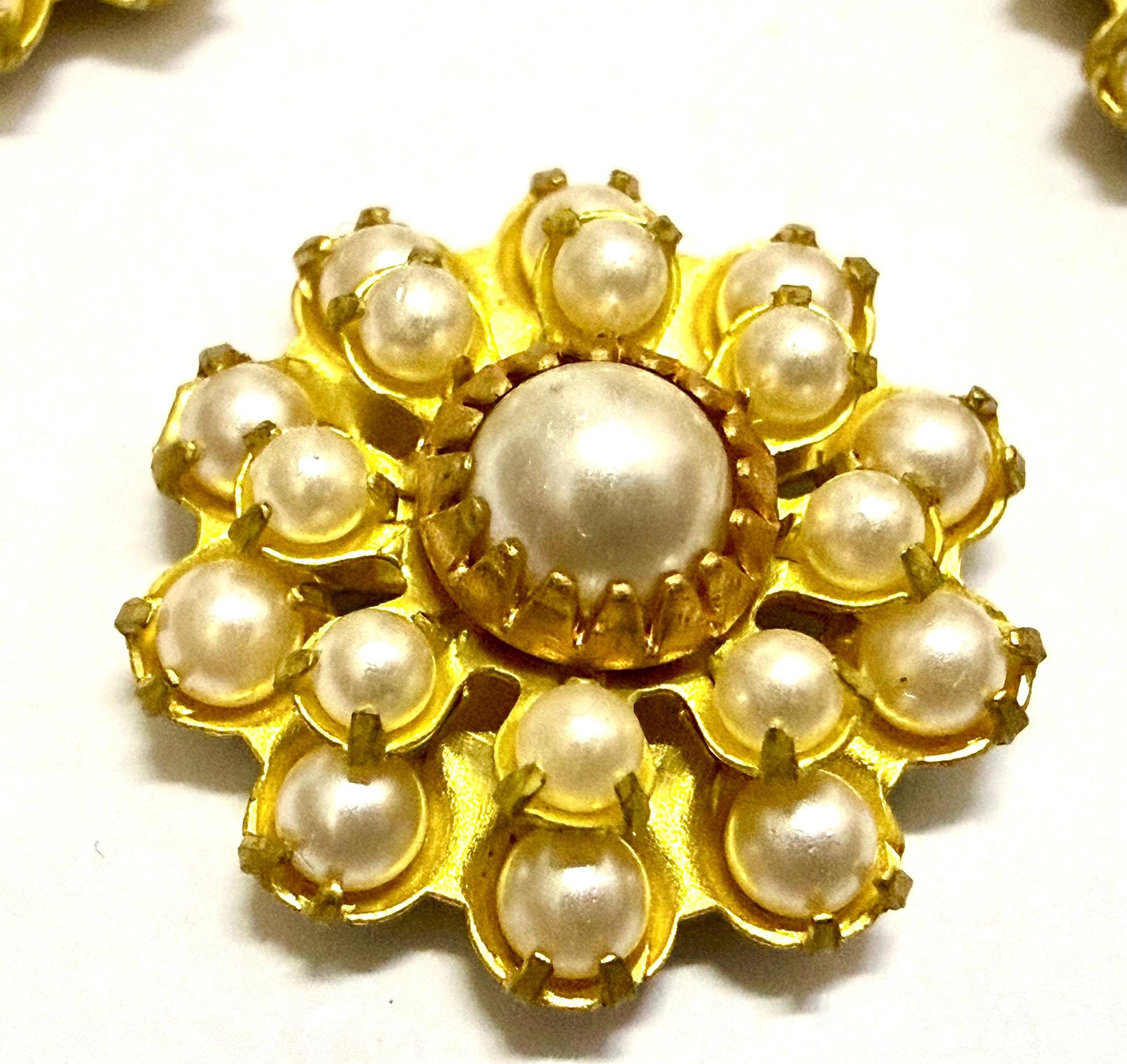 16mm Vintage brass Swarovski Flower Design in pearl crystal Embellishment DIY Supplies wedding decorations