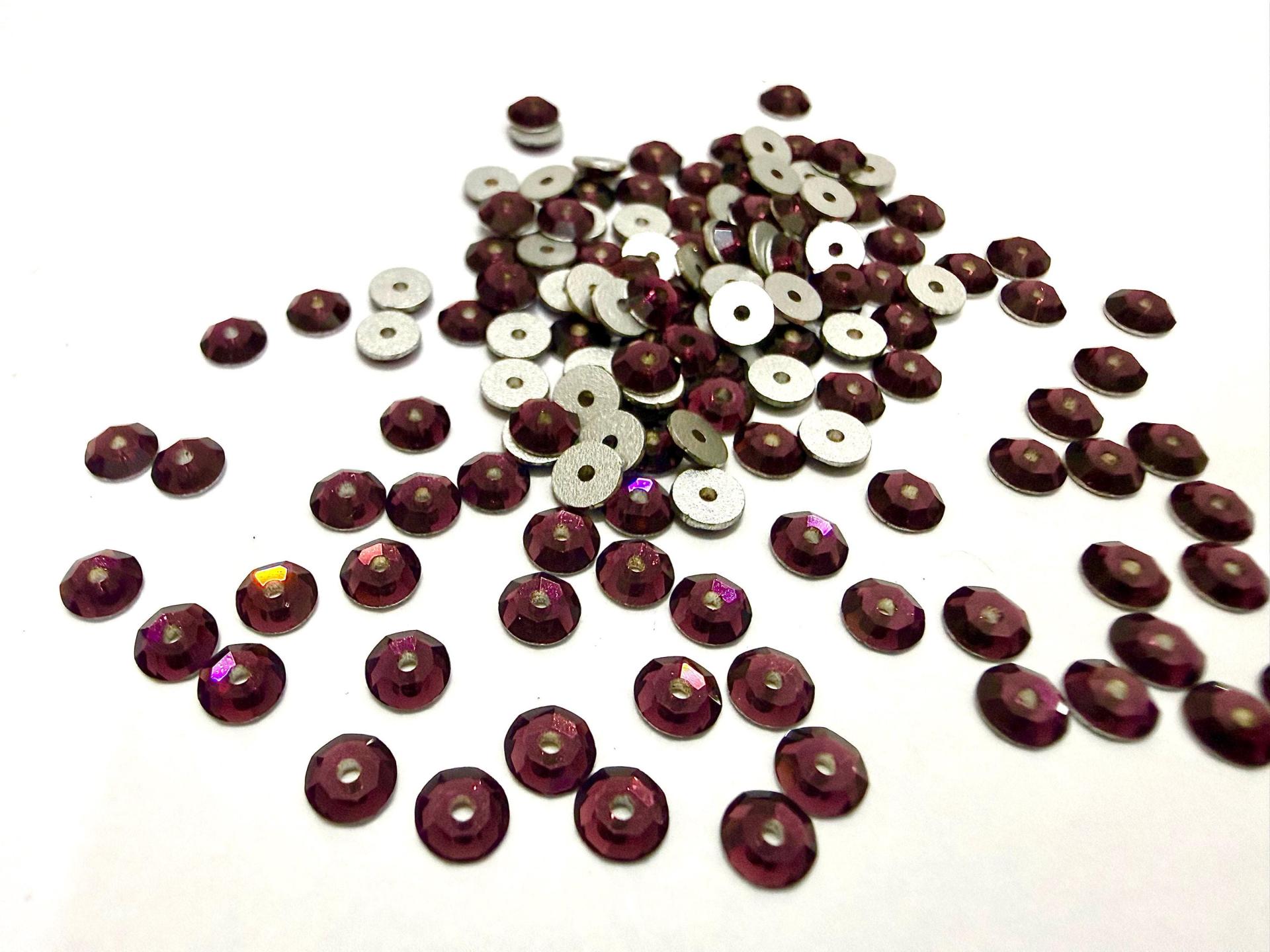 4mm Preciosa Crystal Amethyst Flat Back Sew-On Stones