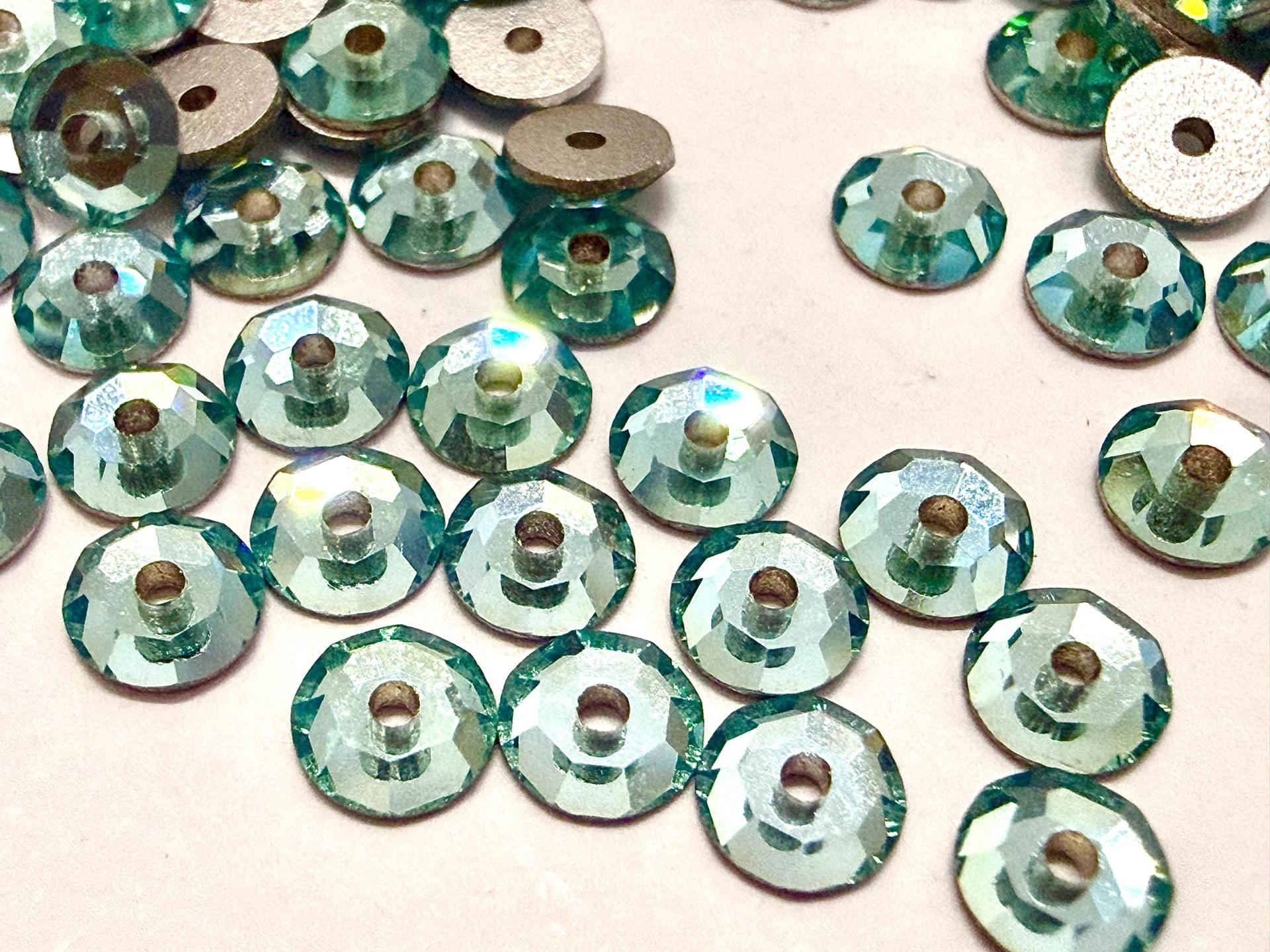 4mm Preciosa Crystal Aqua Bohemica Flat Back Sew-On Stones