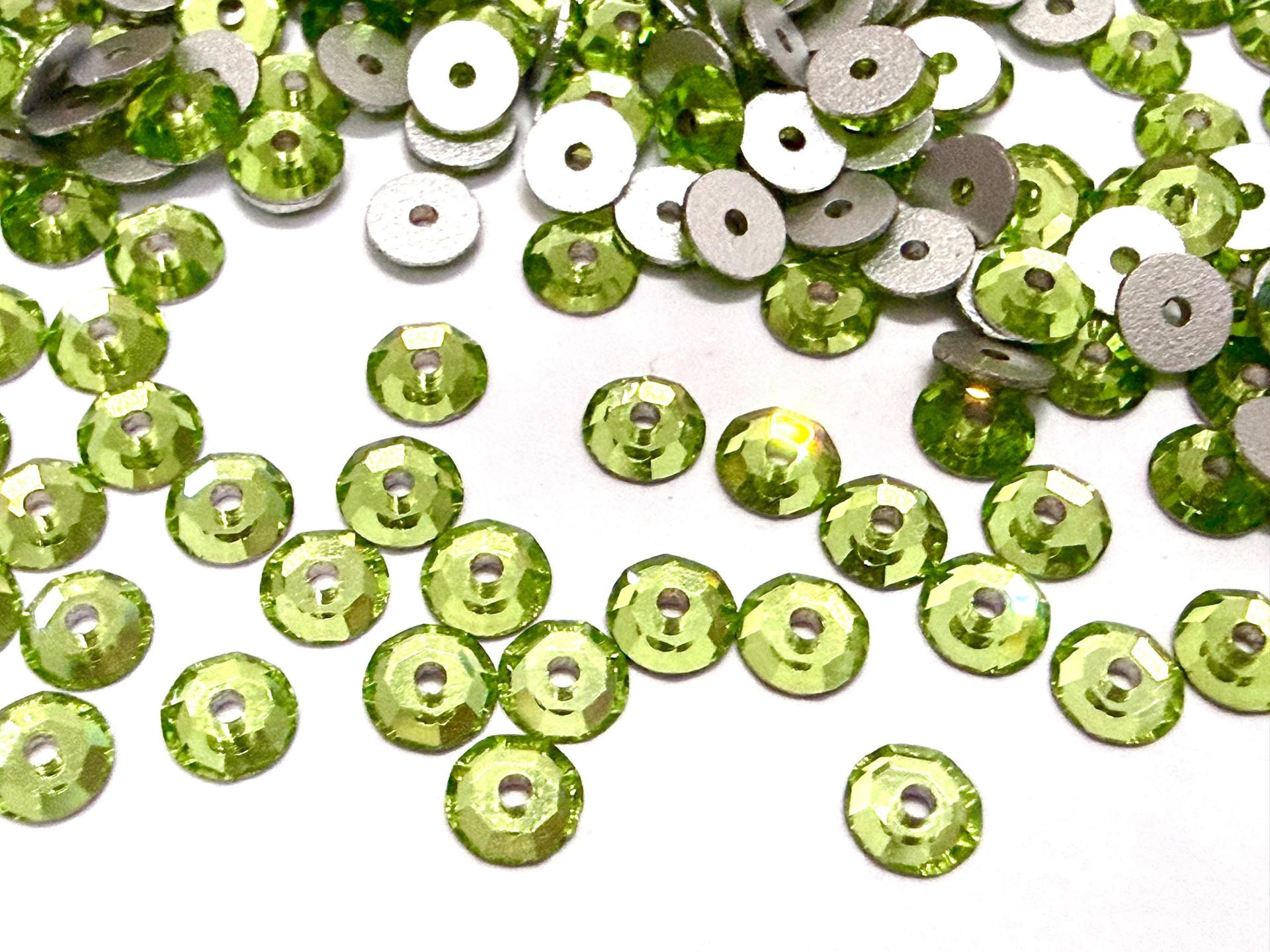 4mm Preciosa Crystal Peridot Flat Back Sew-On Stones