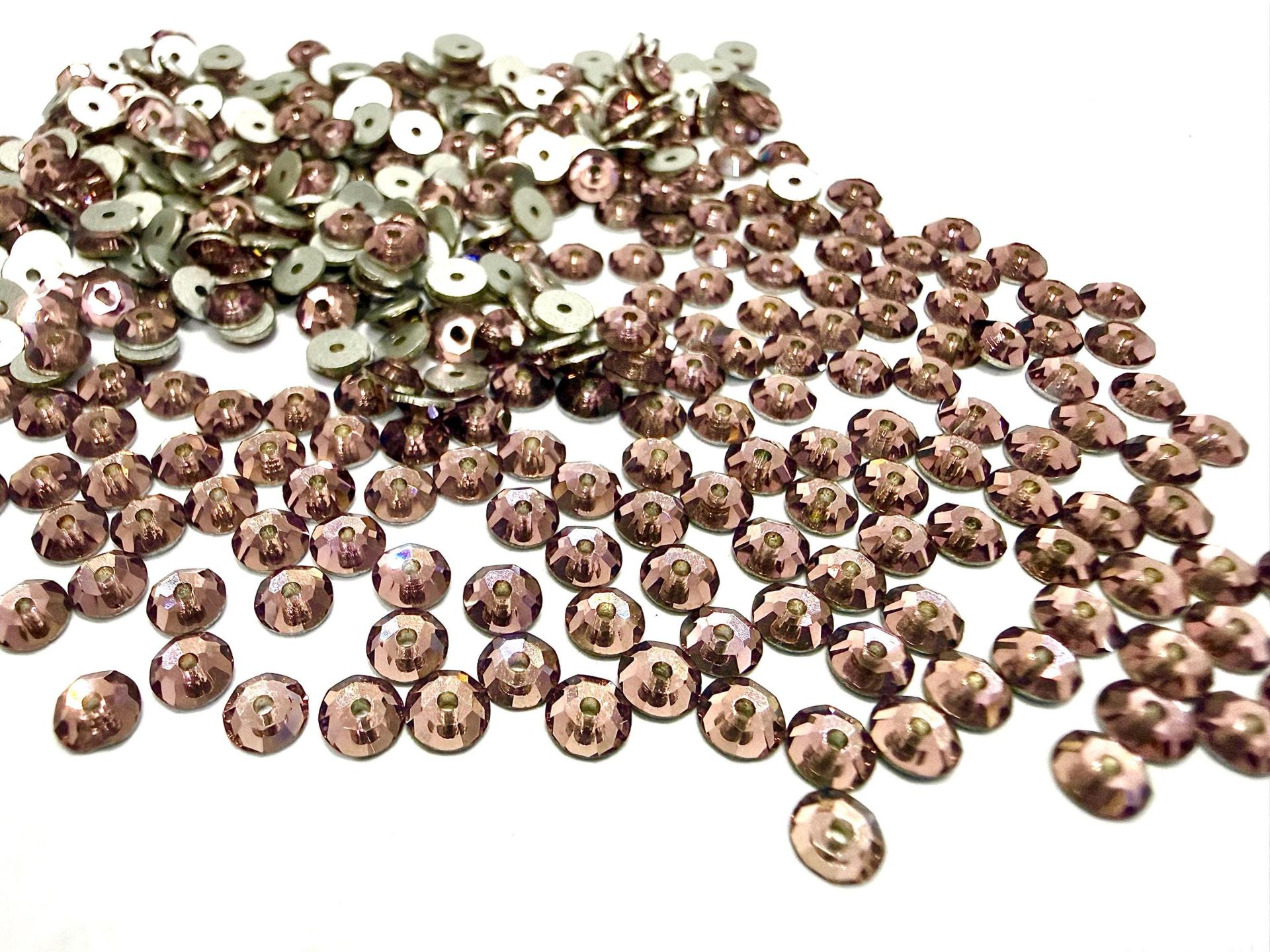 4mm Preciosa Crystal Light Amethyst Flat Back Sew-On Stones
