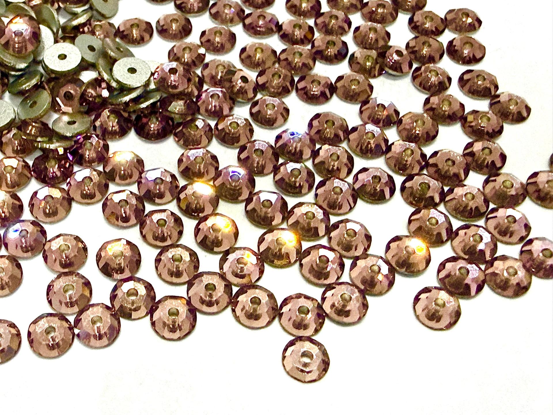 4mm Preciosa Crystal Light Amethyst Flat Back Sew-On Stones