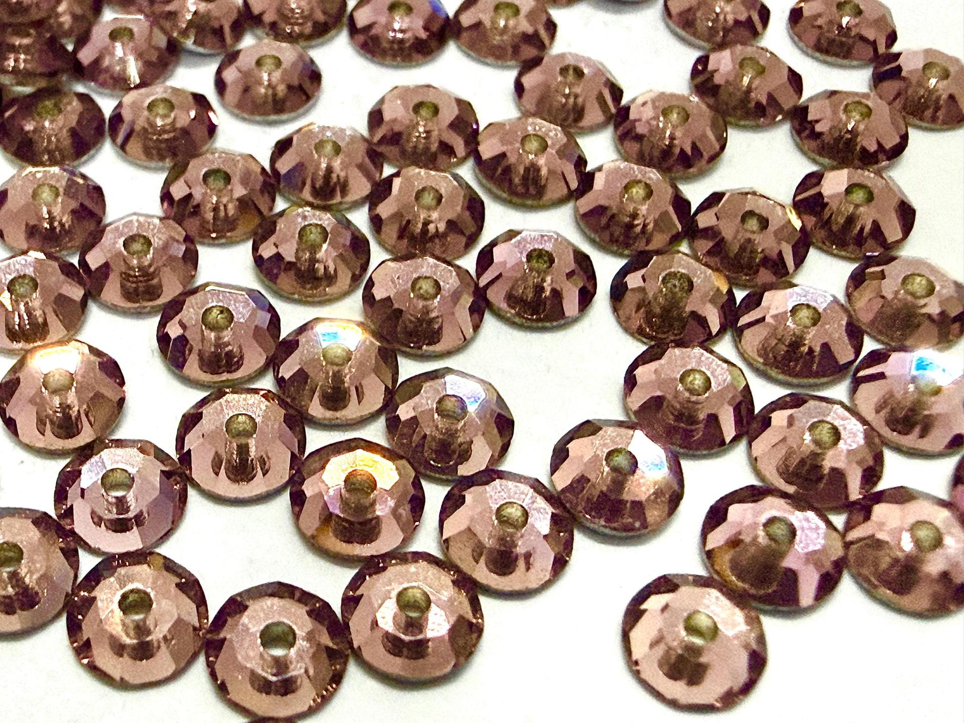 4mm Preciosa Crystal Light Amethyst Flat Back Sew-On Stones