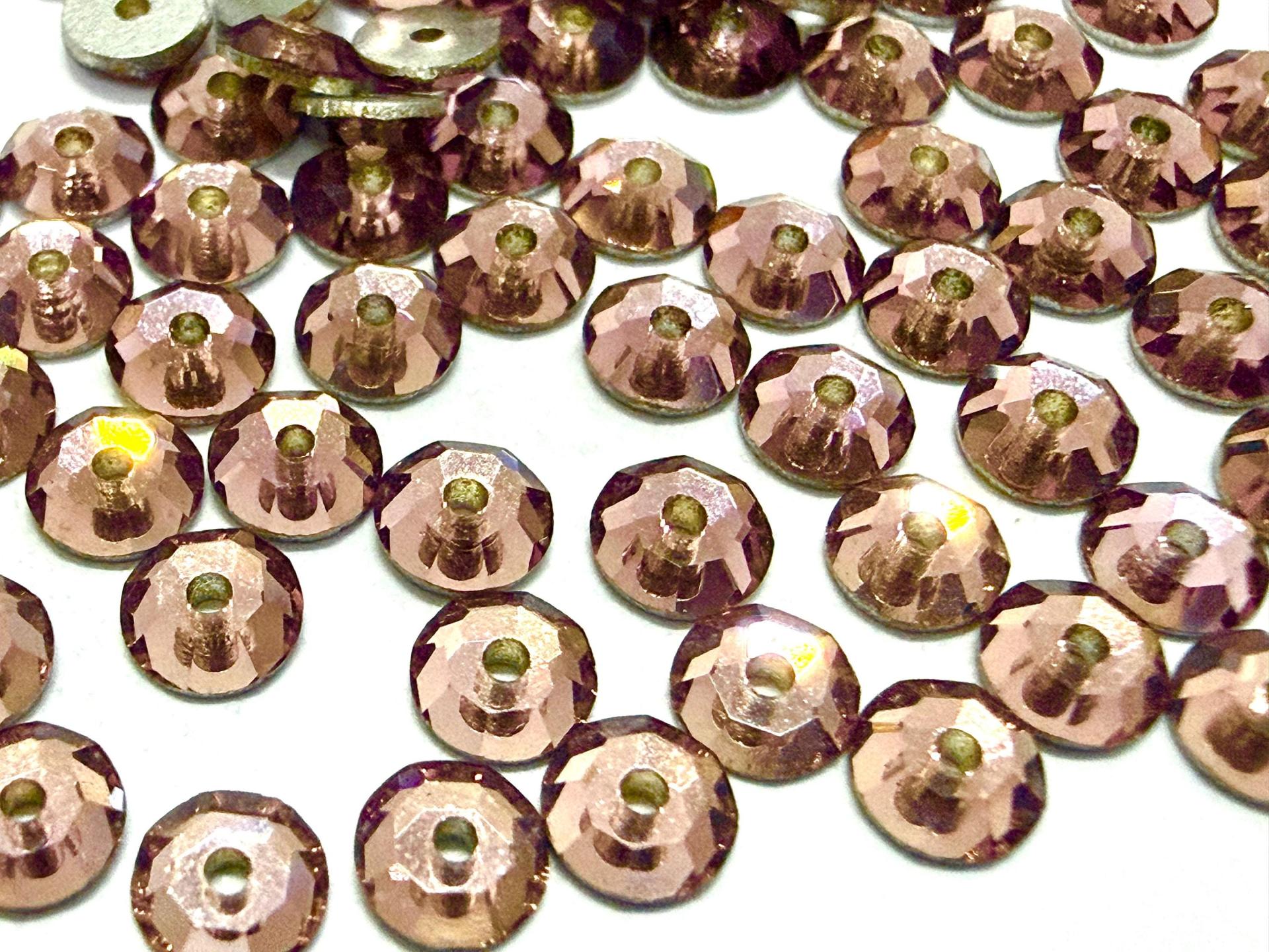 4mm Preciosa Crystal Light Amethyst Flat Back Sew-On Stones