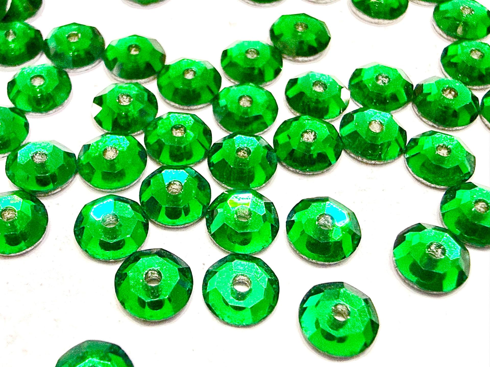 4mm Preciosa Crystal Emerald Flat Back Sew-On Stones