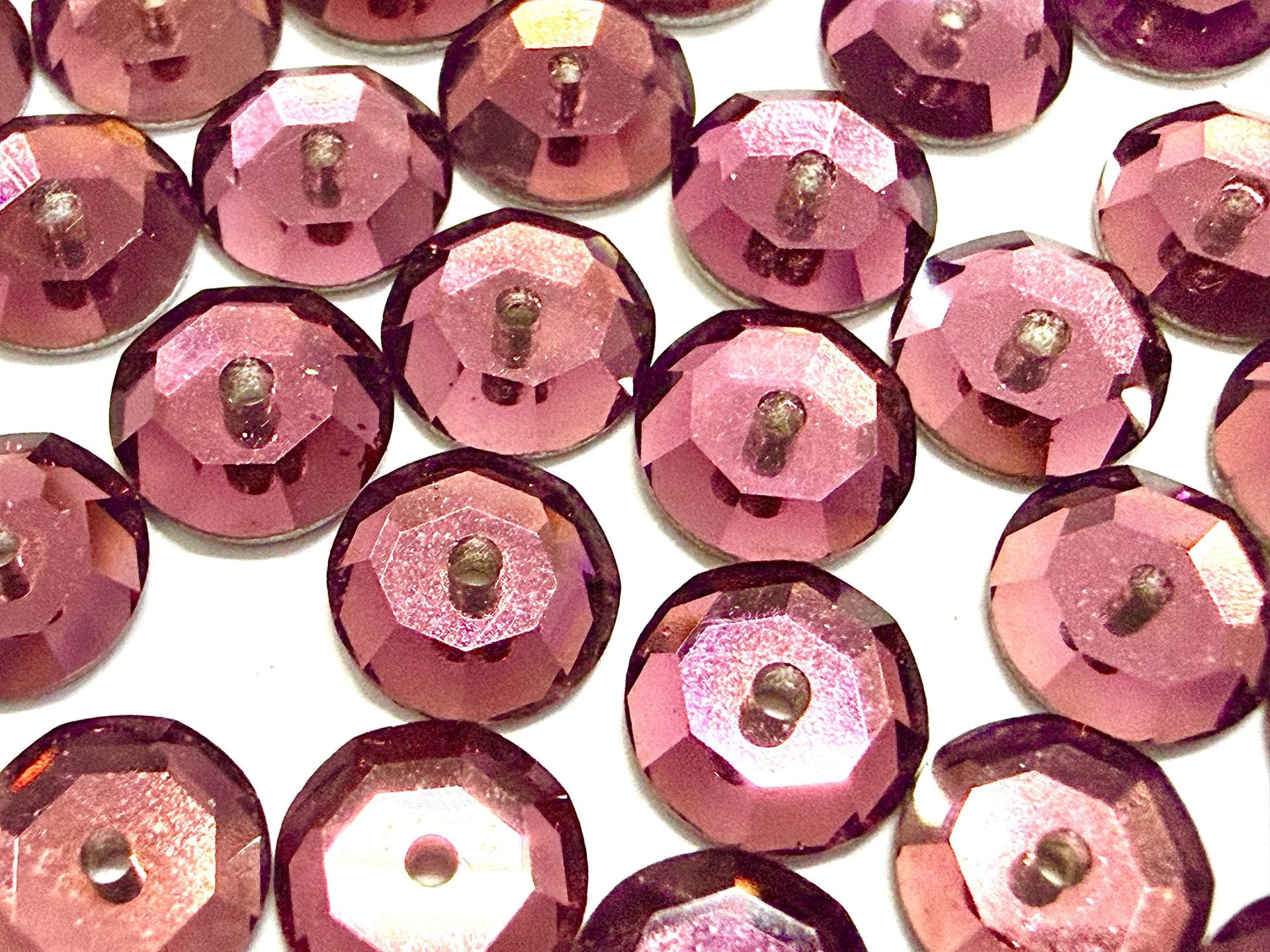 6mm Amethyst Lochrose Stones – Preciosa Flat Back Sew-On Stones , Czech Beads
