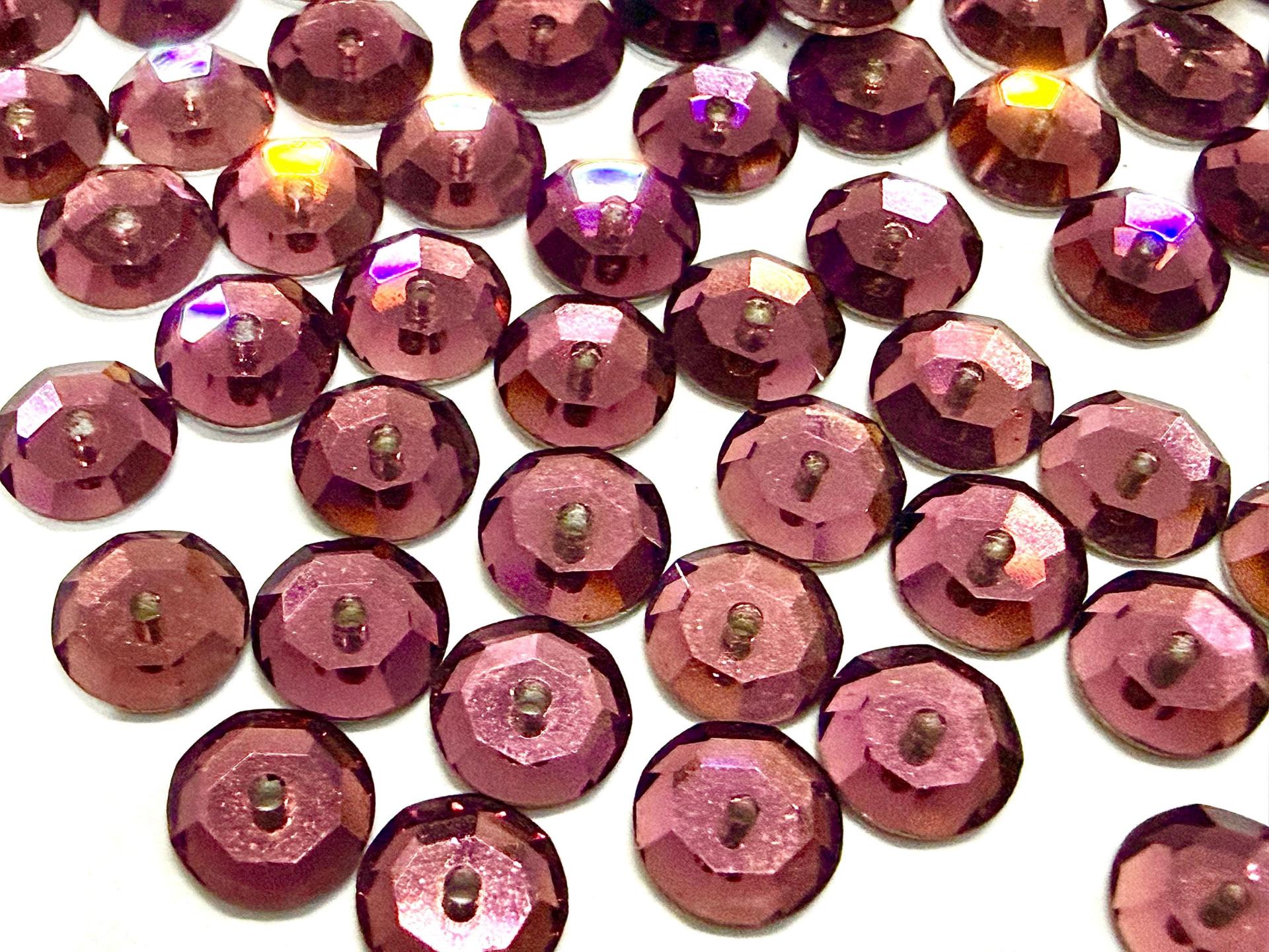 6mm Amethyst Lochrose Stones – Preciosa Flat Back Sew-On Stones , Czech Beads