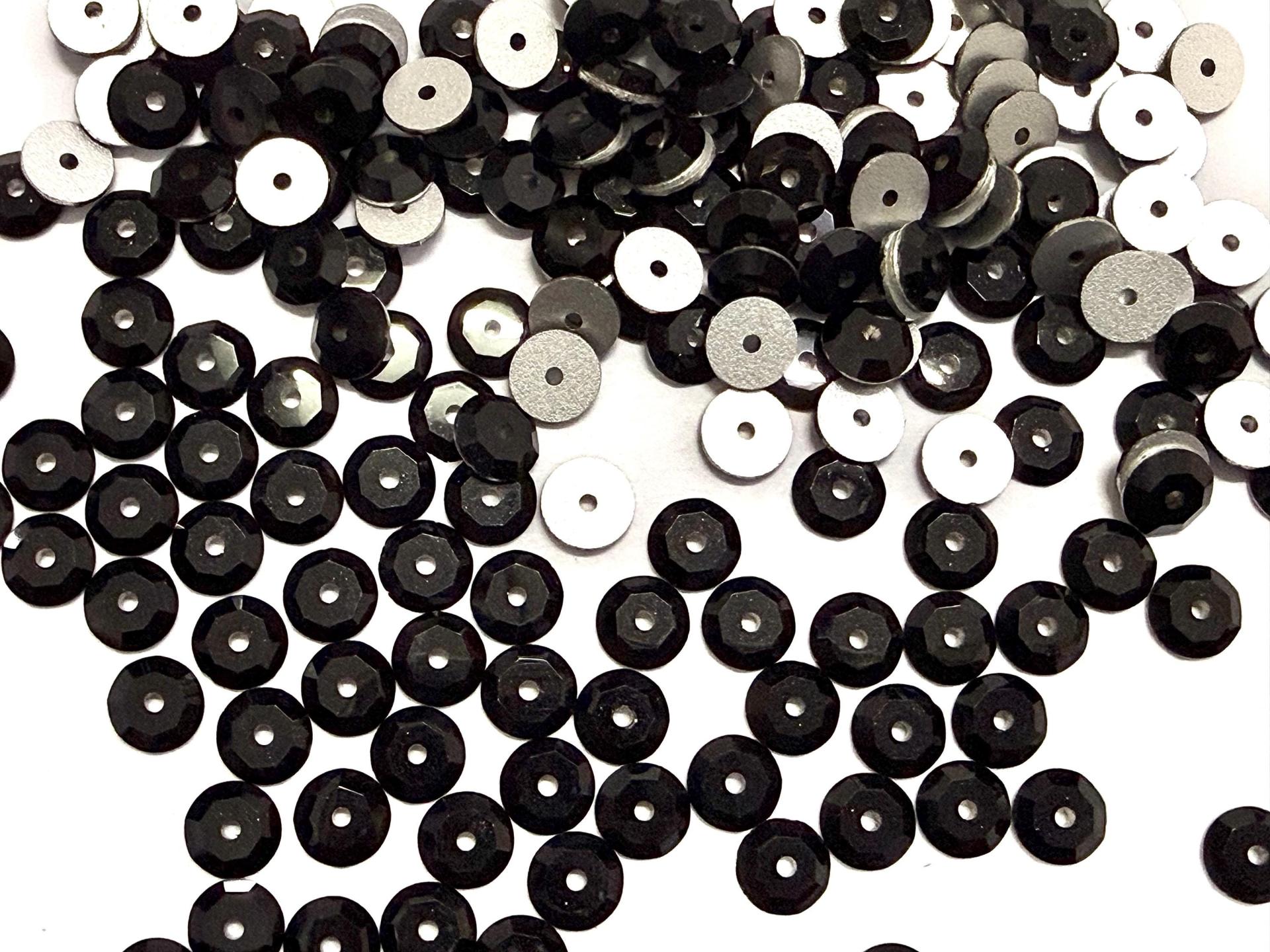 7mm Jet Lochrose Stones – Preciosa Flat Back Sew-On Stones , Czech Beads