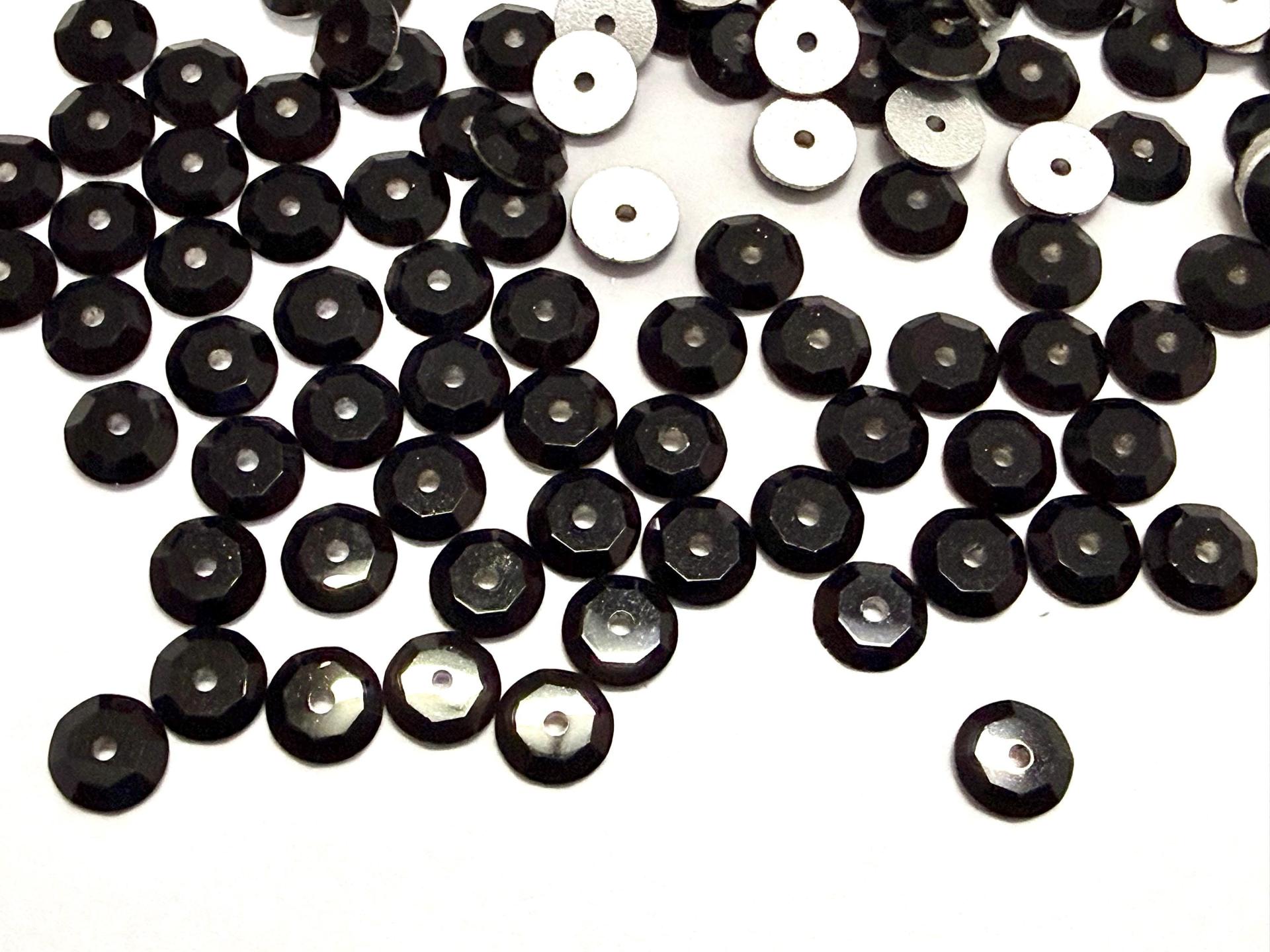 9mm Jet Lochrose Stones – Preciosa Flat Back Sew-On Stones , Czech Beads