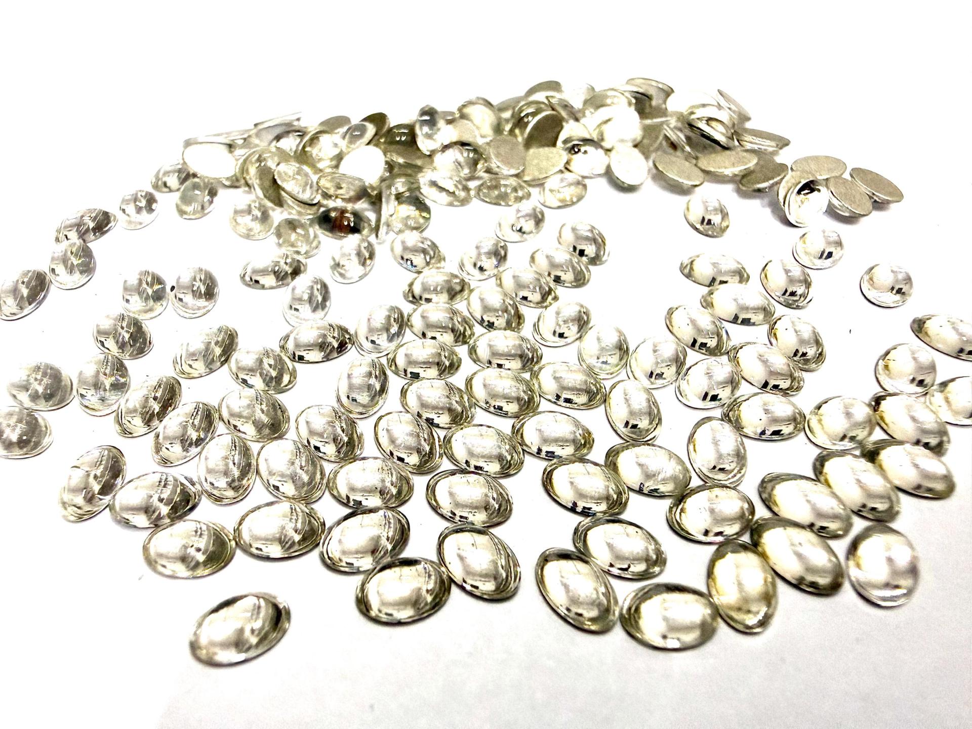 Swarovski Oval Cabochons Crystal Foiled 6x4mm, 2190/4 Flat Back Glass Stones