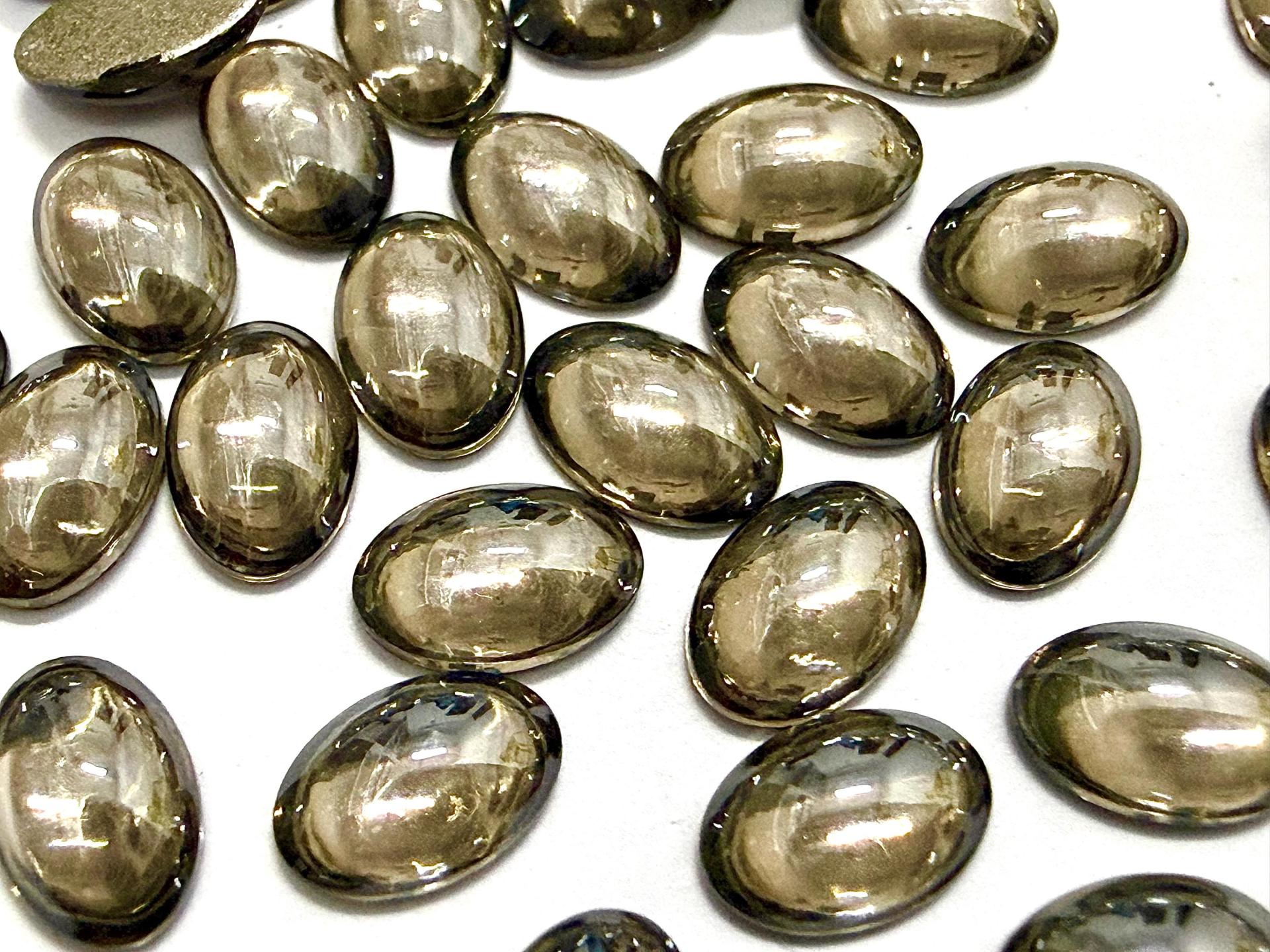 Swarovski Oval Cabochons Crystal Satin Foiled 6x4mm, 2190/4 Flat Back Glass Stones