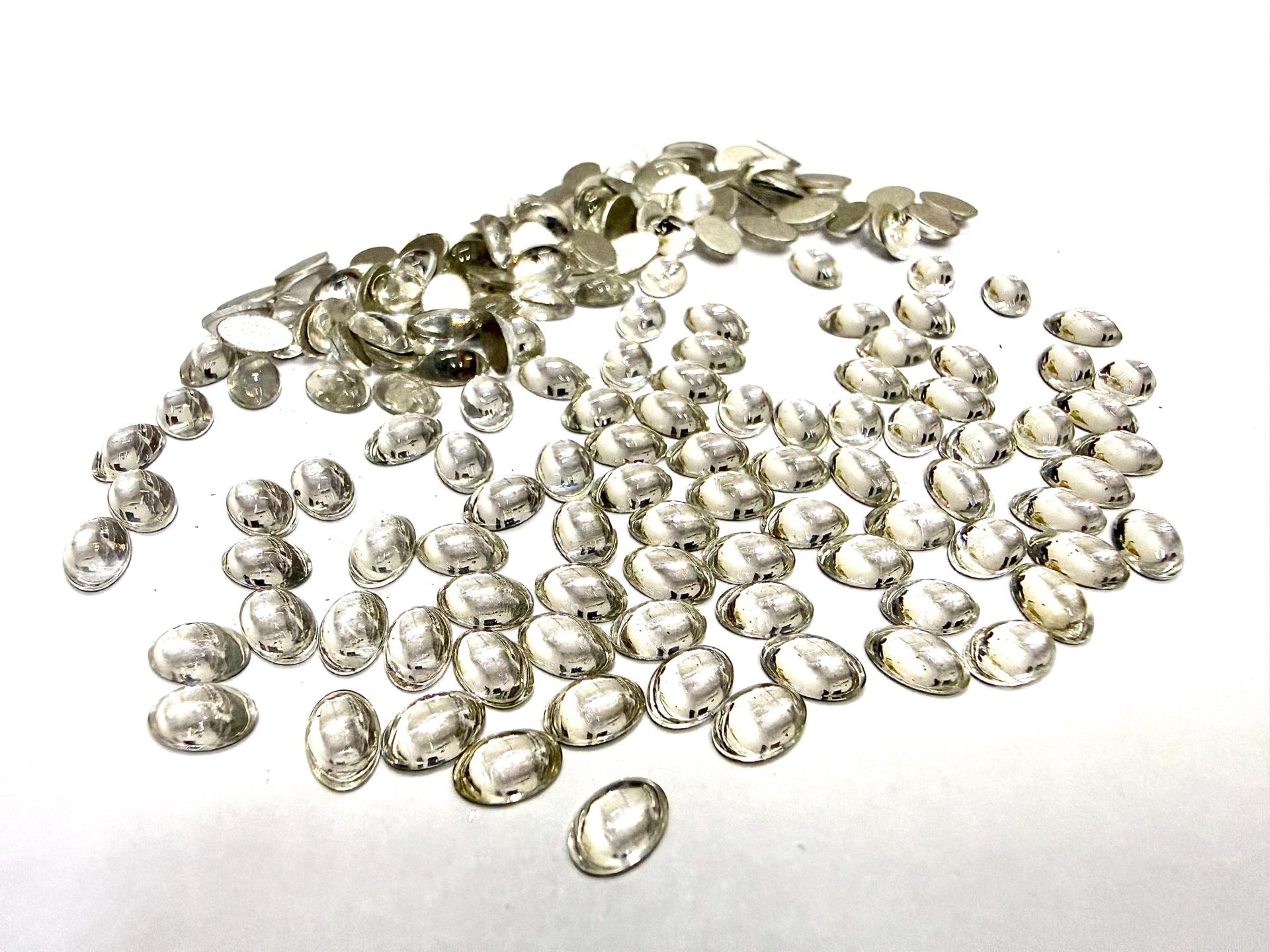 Swarovski Oval Cabochons Crystal Foiled 6x4mm, 2190/4 Flat Back Glass Stones