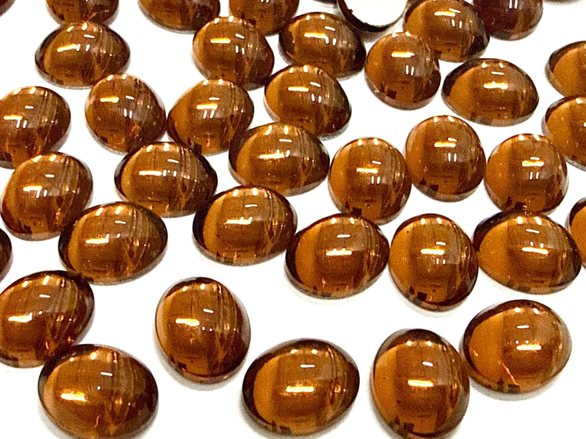 Swarovski 10x8 mm Vintage 2190 Smoked Topaz Foiled Flat Back Oval Cabochon Cabs