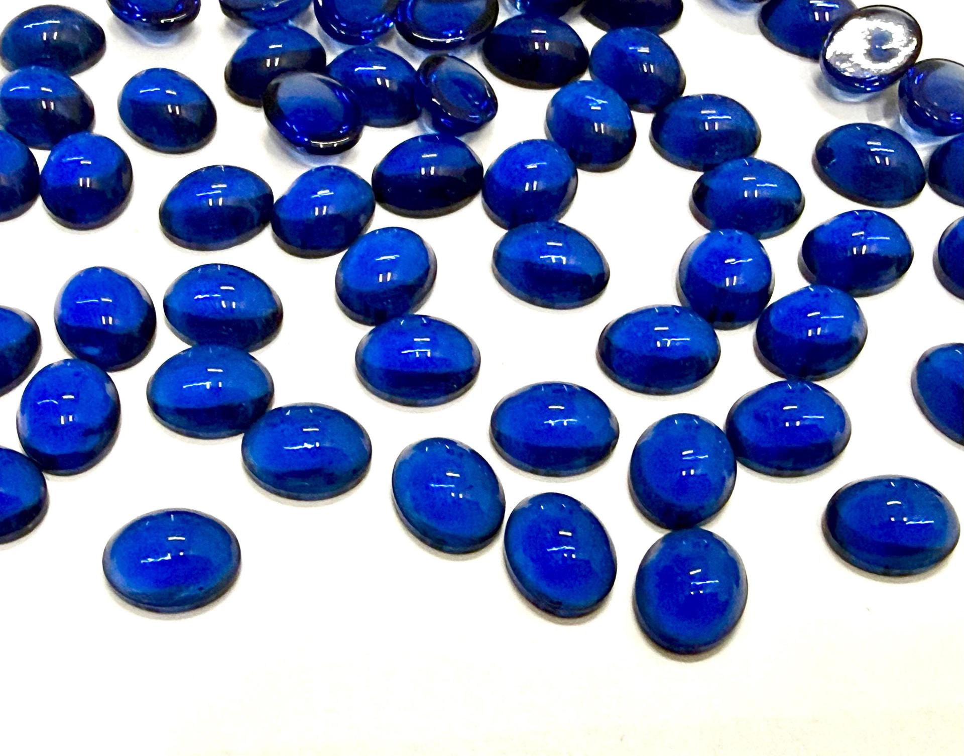 Swarovski 18x13 mm Vintage Dark Sapphire unfoiled Flat Back Oval Cabochon 2/6 Pieces