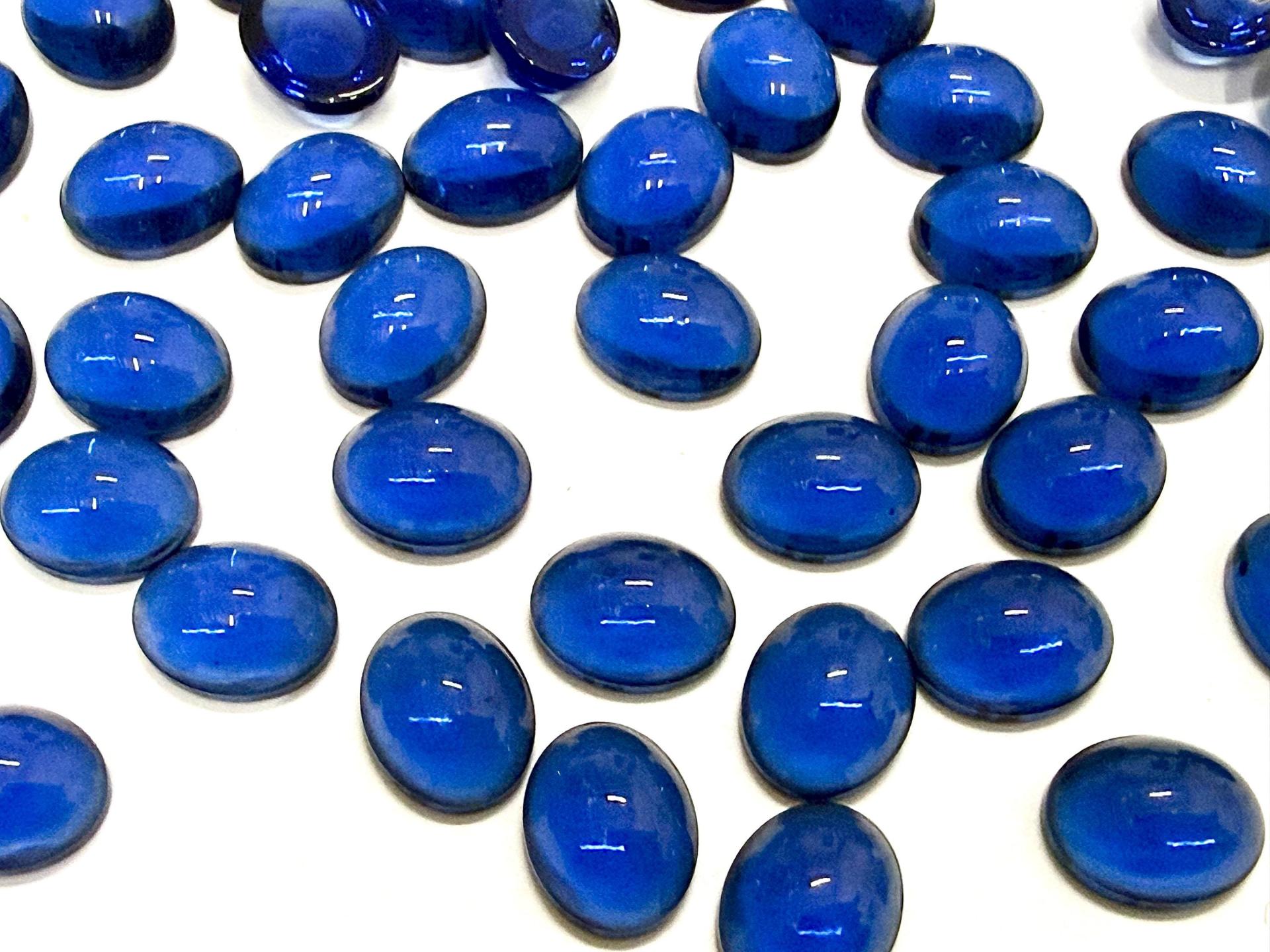 Swarovski 18x13 mm Vintage Dark Sapphire unfoiled Flat Back Oval Cabochon 2/6 Pieces
