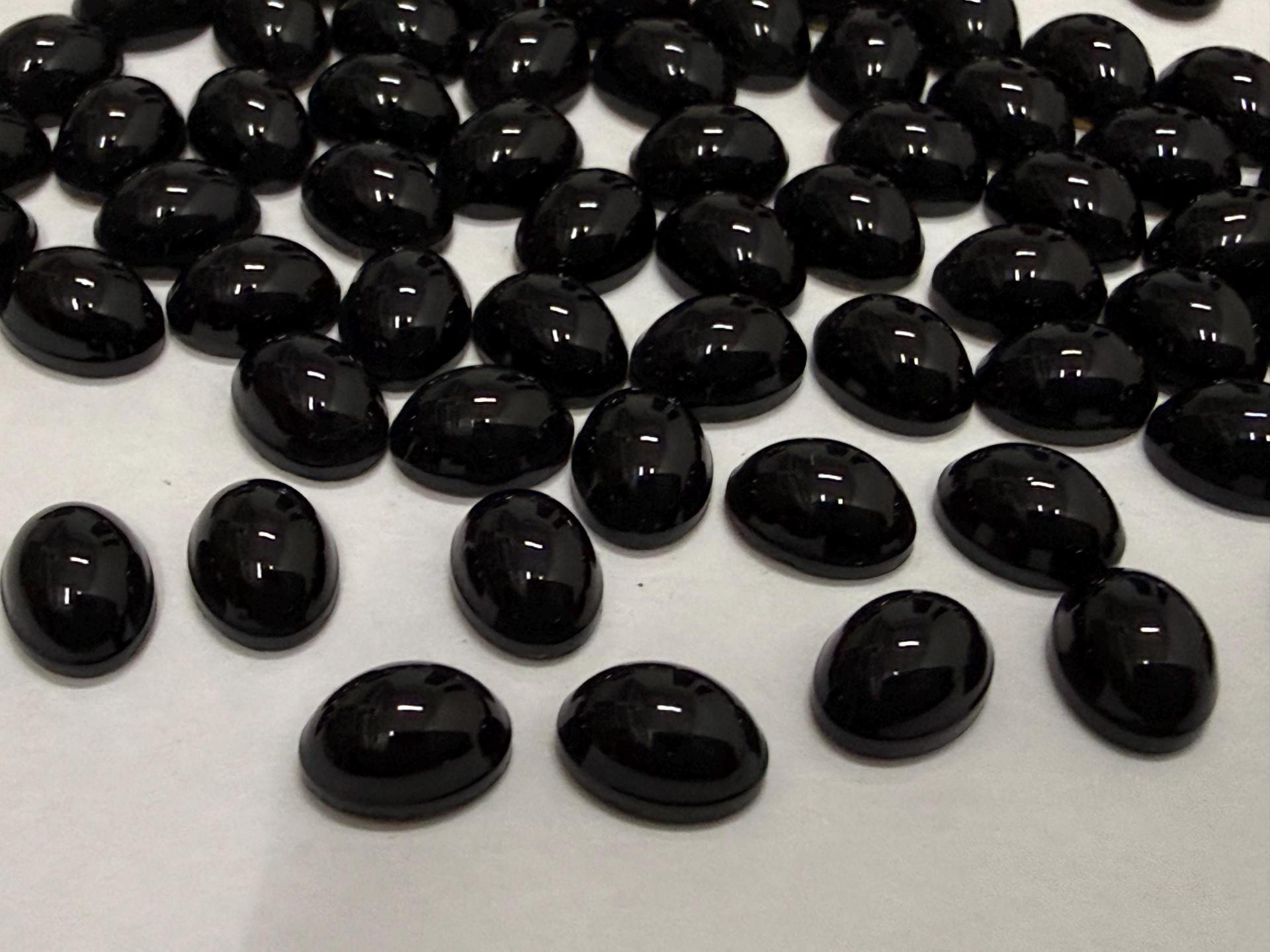 Swarovski 18x13 mm Vintage Jet Foiled Flat Back Oval Cabochon 2/6 Pieces