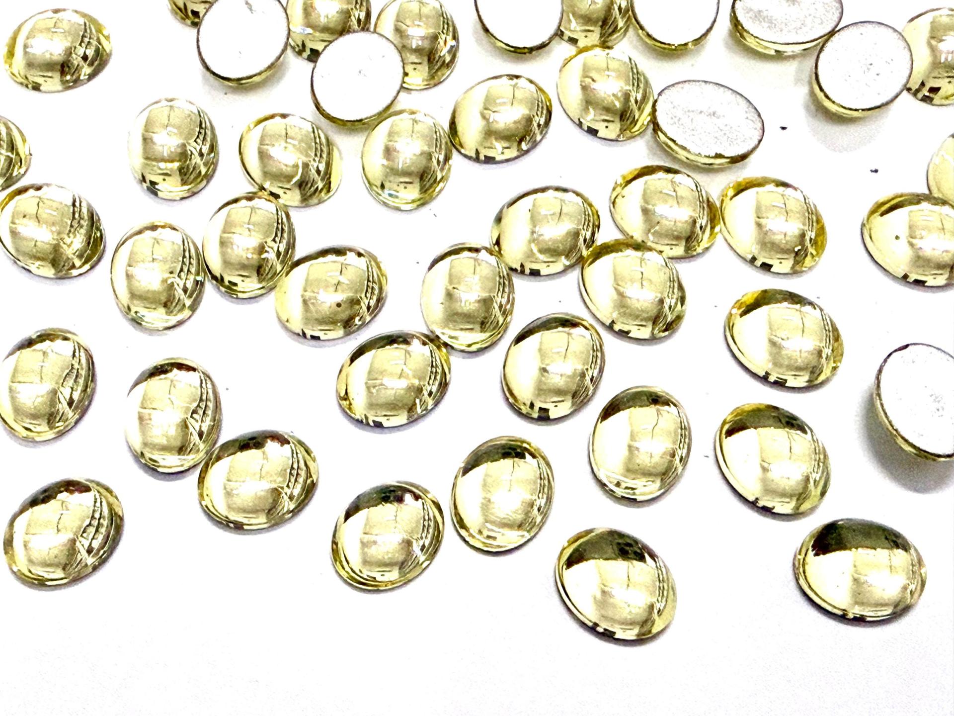 Swarovski 18x13 mm Vintage Jonquil Foiled Flat Back Oval Cabochon 2/6 Pieces