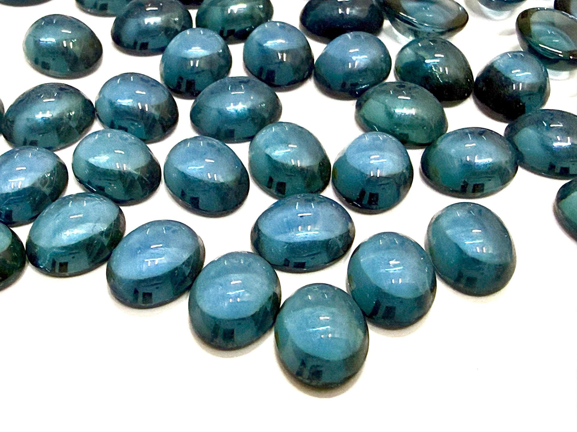 Swarovski Oval Cabochons Montana Unfoiled 6x4mm, 2190/4 Flat Back Glass Stones