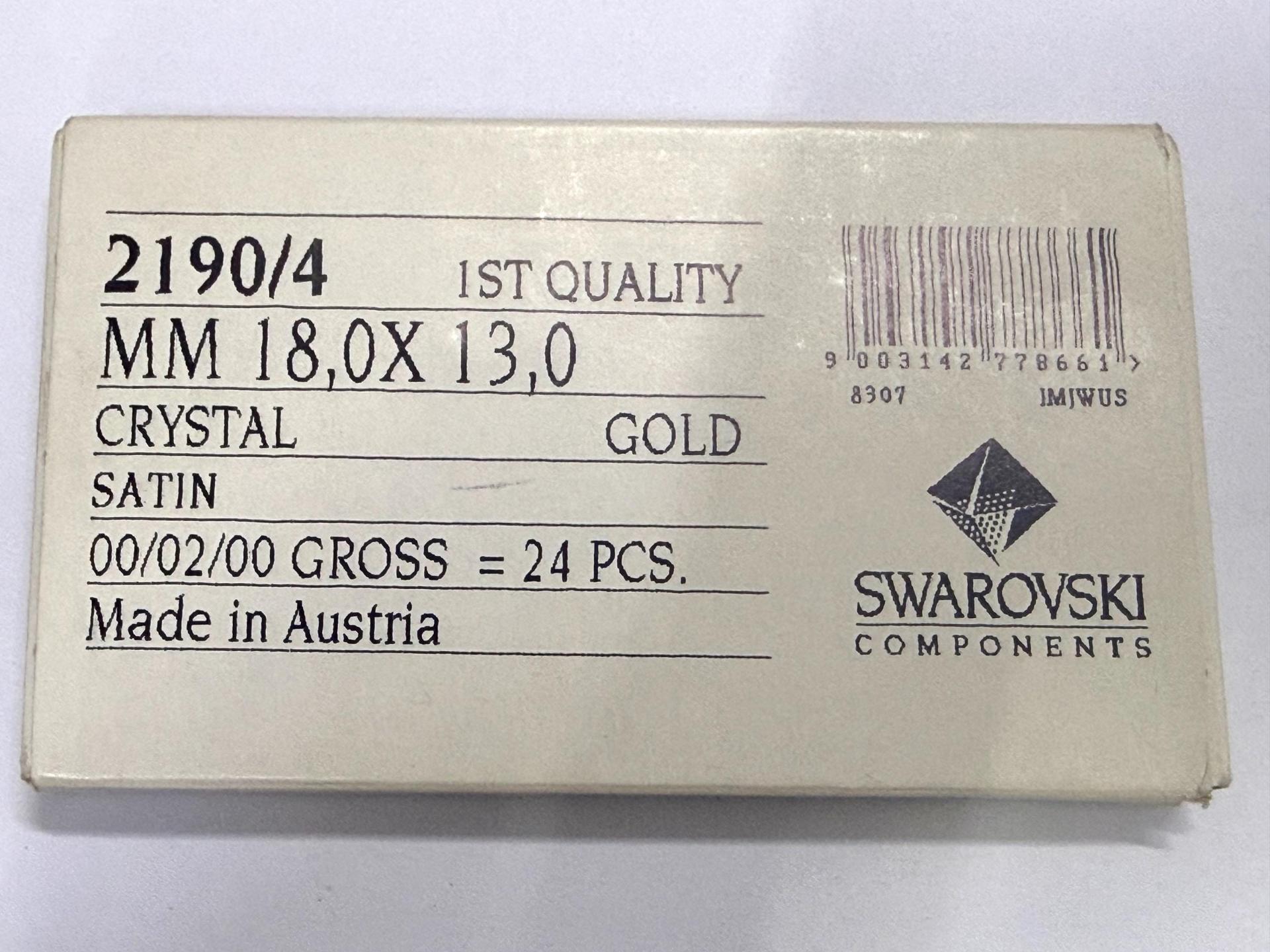 Swarovski 18x13 mm Vintage Crystal Satin Foiled Flat Back Oval Cabochon 2/6 Pieces