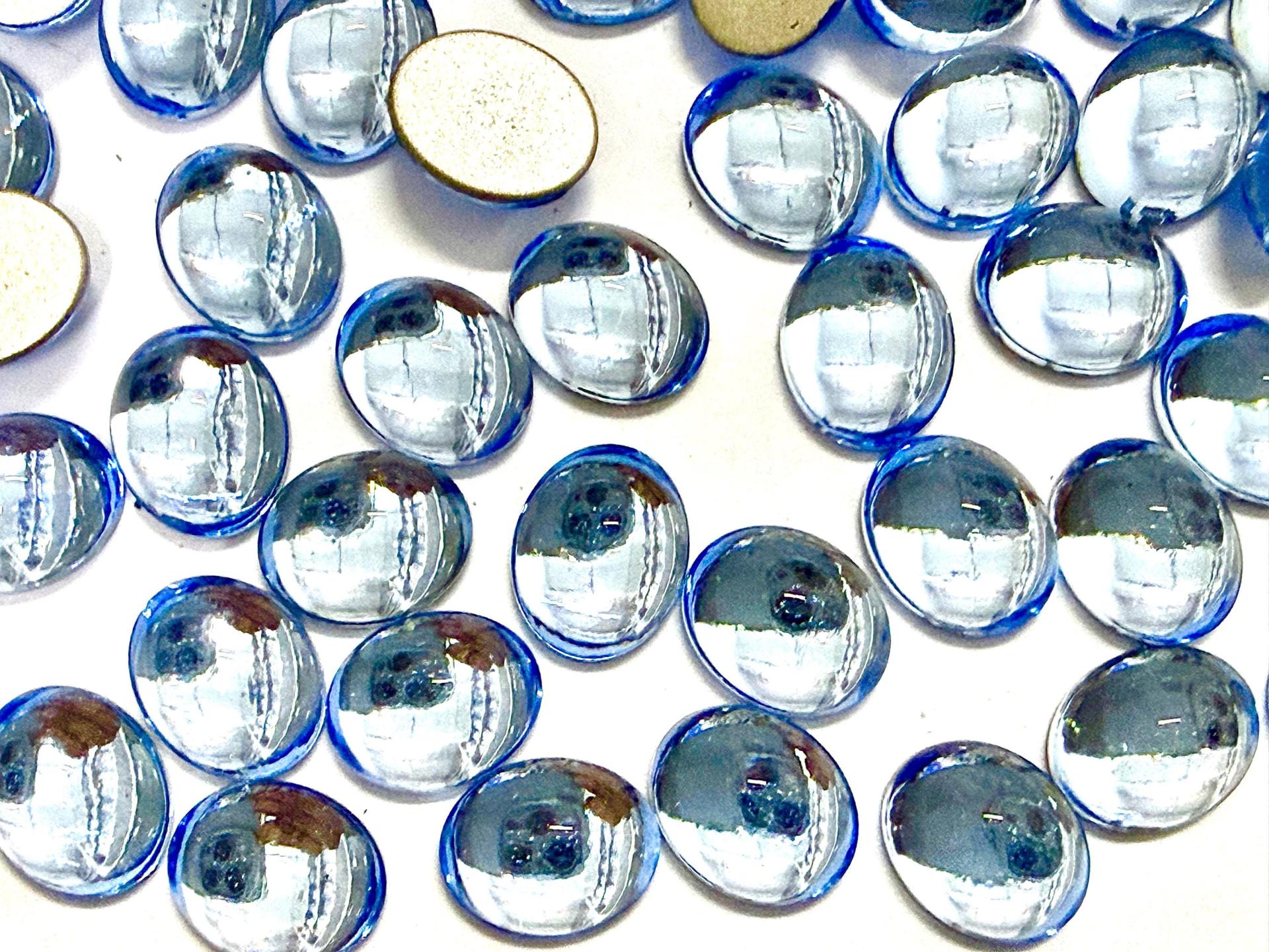 Swarovski 18x13 mm Vintage Light Sapphire Foiled Flat Back Oval Cabochon 2/6 Pieces