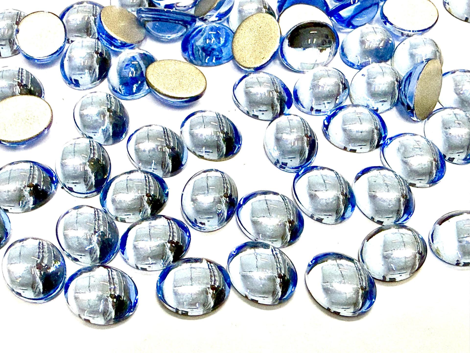 Swarovski 18x13 mm Vintage Light Sapphire Foiled Flat Back Oval Cabochon 2/6 Pieces