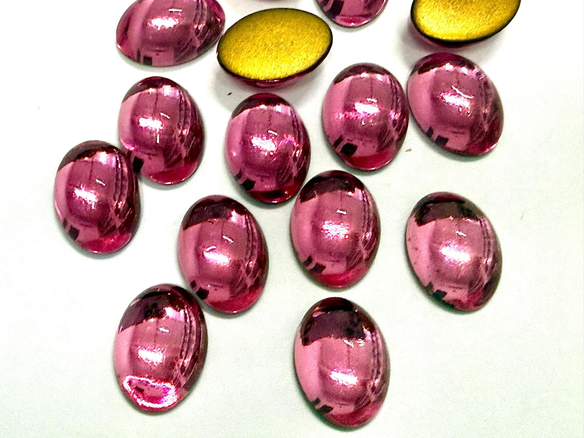 Swarovski 18x13 mm Vintage Rose Foiled Flat Back Oval Cabochon 2/6 Pieces