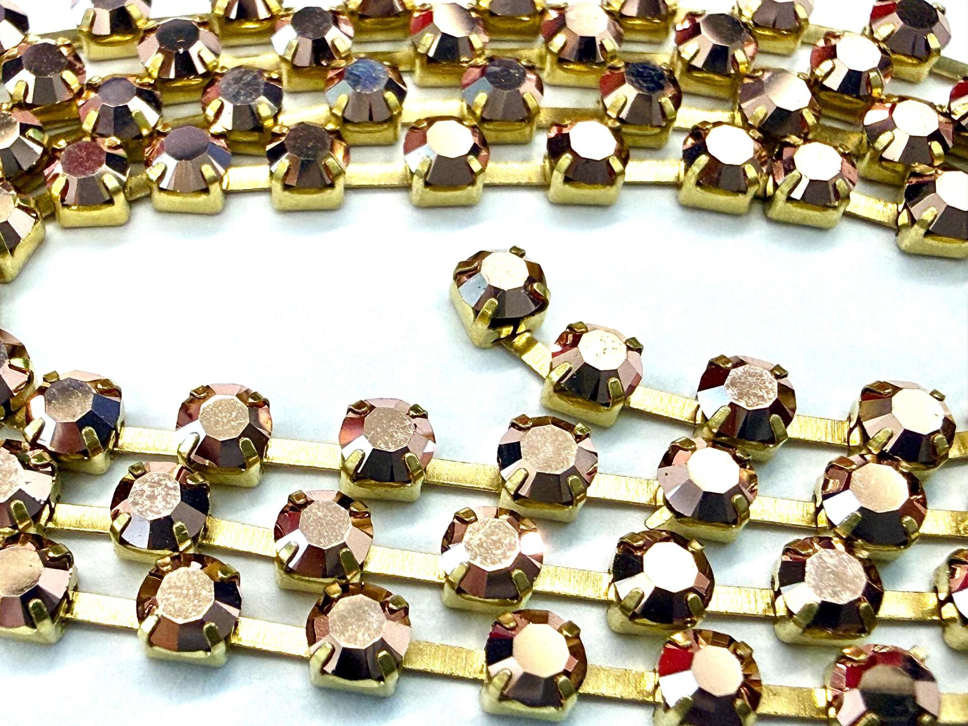12ss Rhinestone Chain | Preciosa Capri Gold