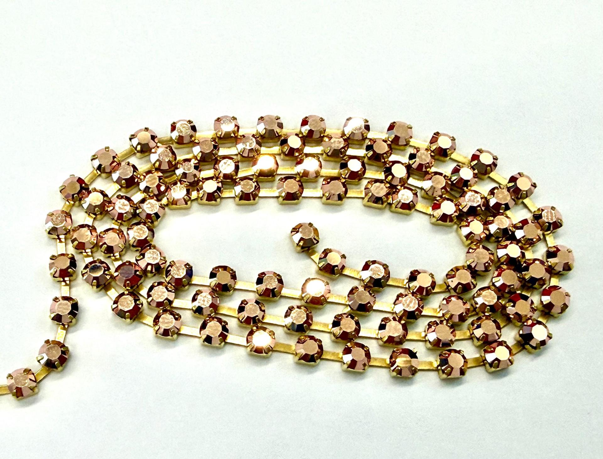 12ss Rhinestone Chain | Preciosa Capri Gold